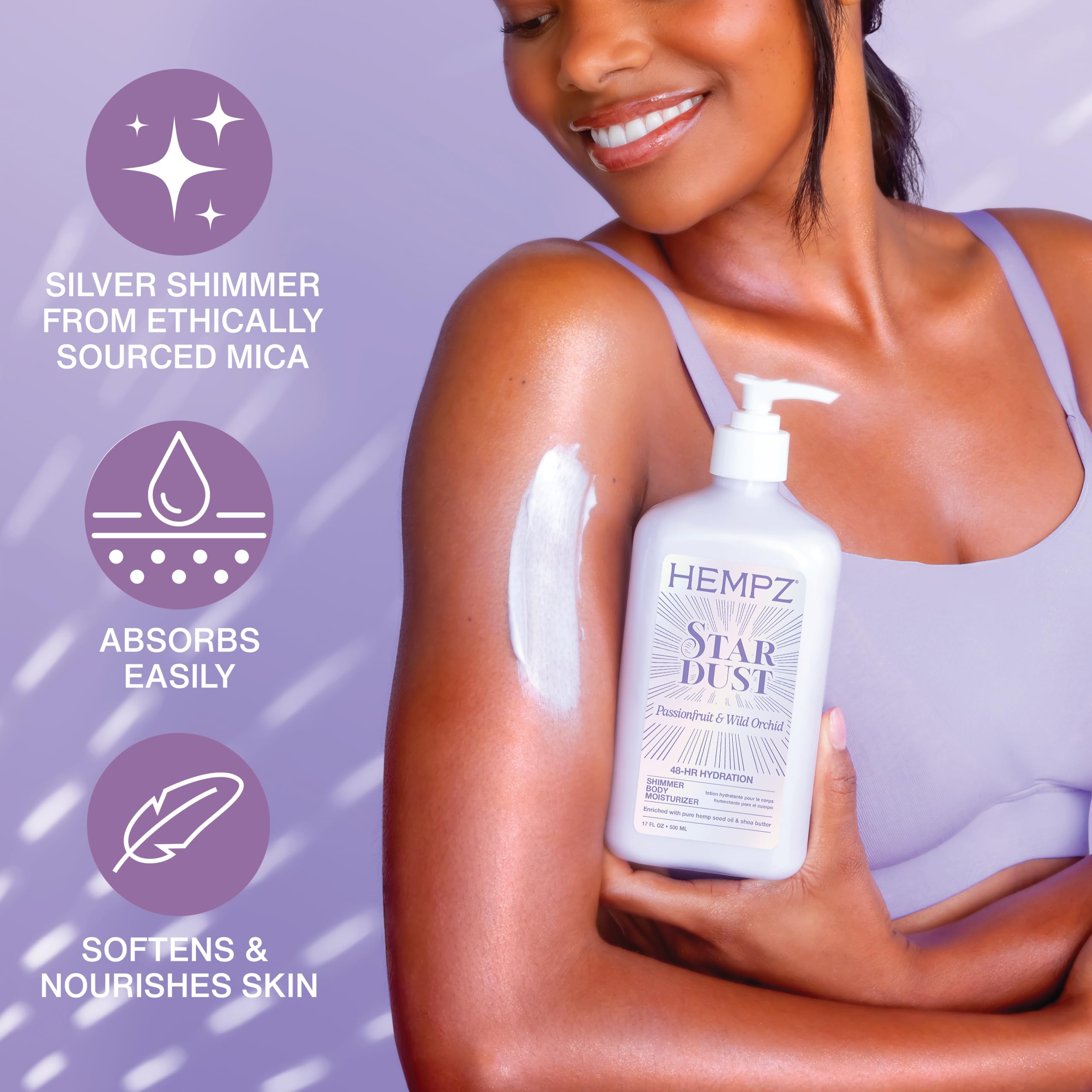 Hempz Star Dust Moisturizing Body Lotion With Shimmer - 17 Fl Oz