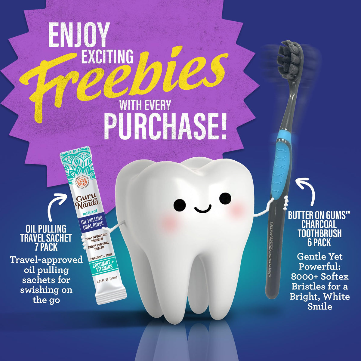 GuruNanda Total Smile Makeover Oral Care Kit Teeth Whitening - GuruNanda Official Imagery - 7