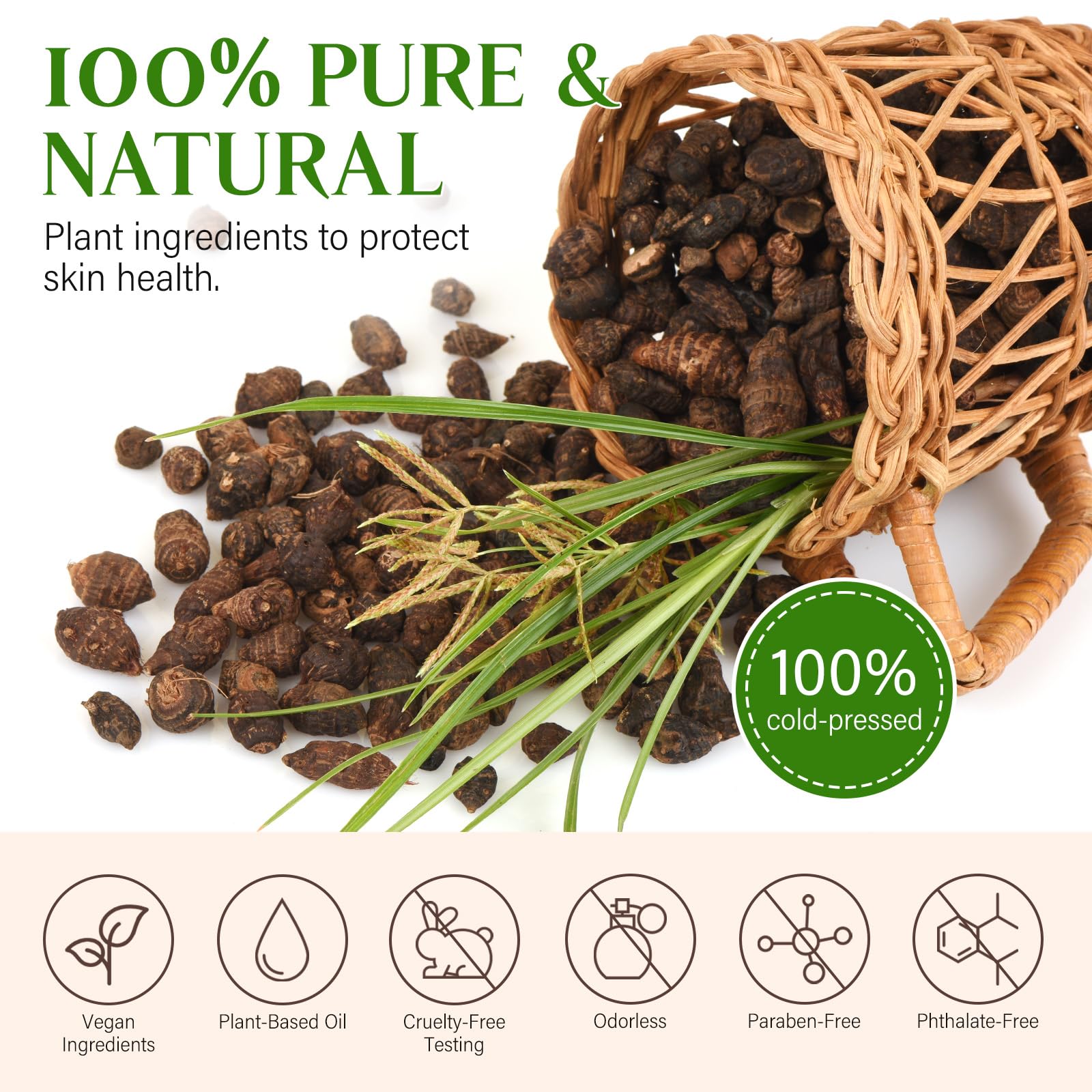 GOGIFTGO Cyperus Rotundus Oil,Cyprus Rotundus Oil for Hair Removal,Cyperus Oi-l Natural, Soothing and Gentle,Reducing Body Hair Growth,Smooth Skin & Hair Removal,60ml (1pcs)