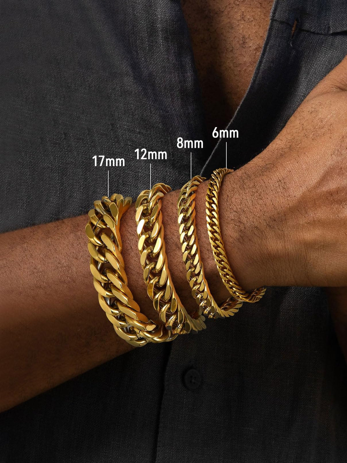 FaithHeart Mens Stainless Steel Cuban Link Bracelet, Tarnish Resistant – product photo (Link)