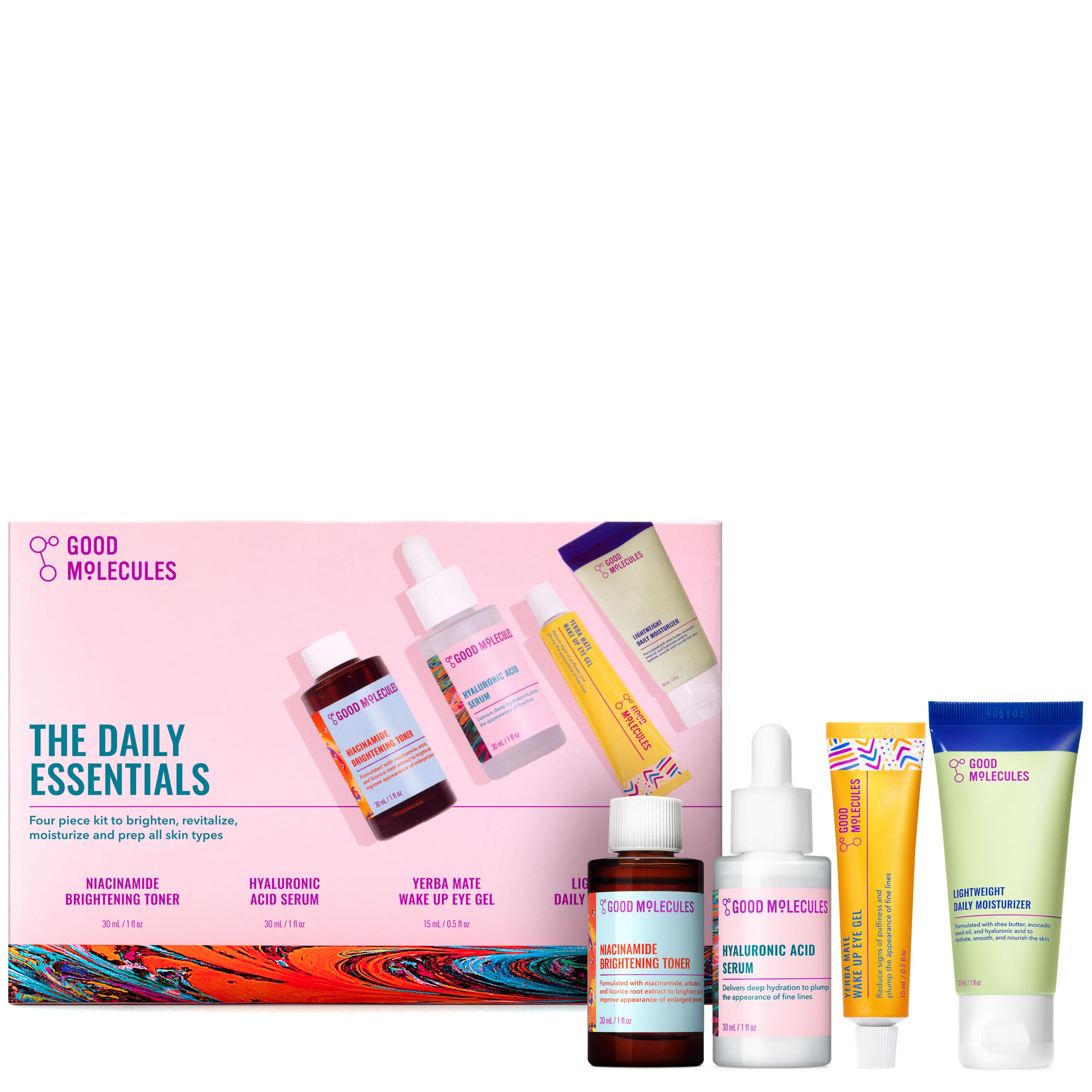 Good Molecules The Daily Essentials Set, 4-Step Skin Care Kit, 4 - Product Imagery