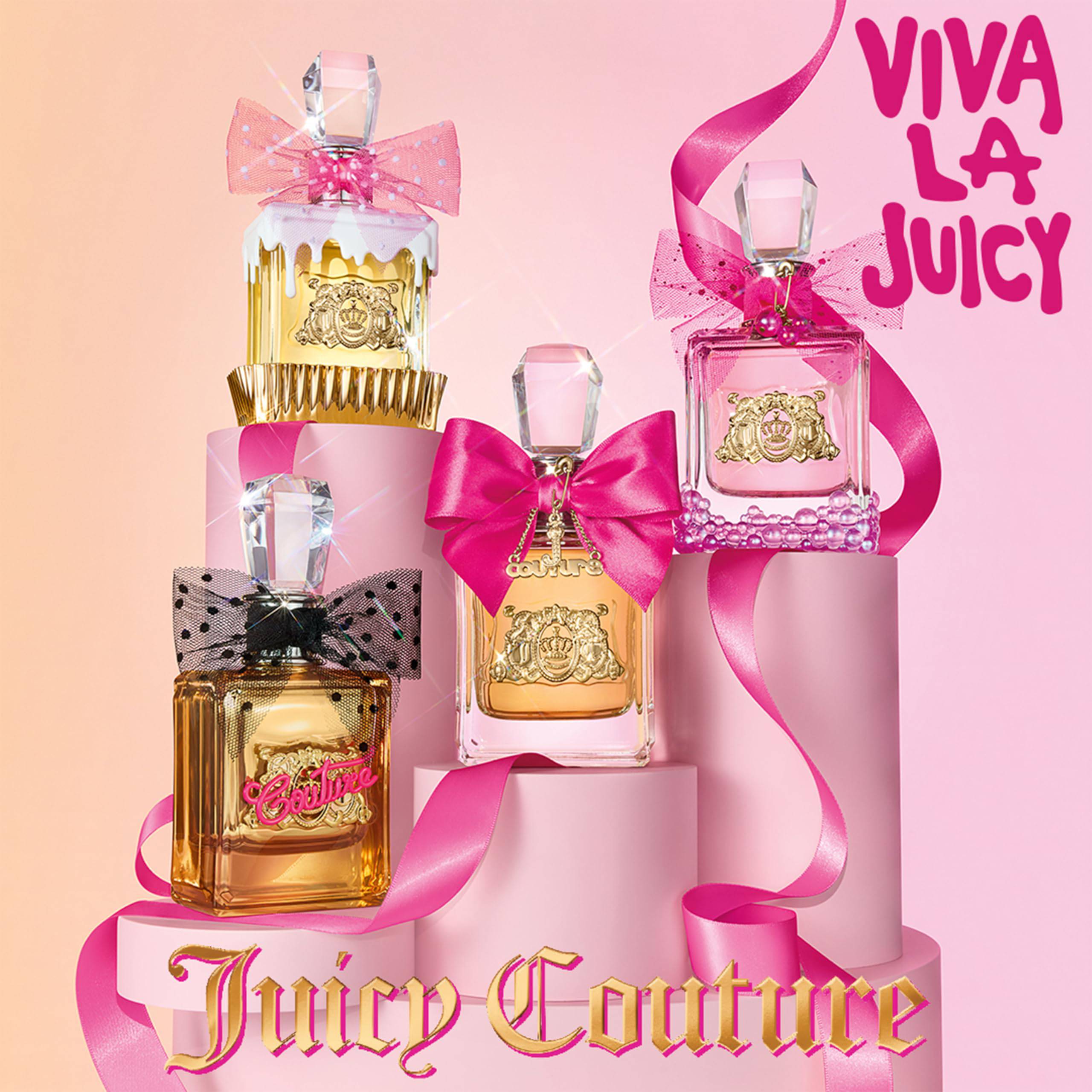 Juicy Couture Viva La Juicy EDP spray for women, a floral and fruity fragrance bottle with elegant pink packaging.