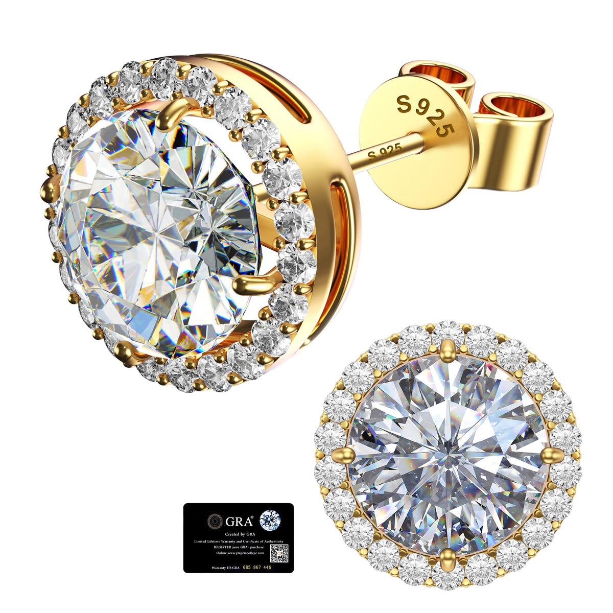 GIGAVOX Sterling Silver Moissanite Earrings Studs for Women Men Hypoallergenic – Sterling Silver, 1CT