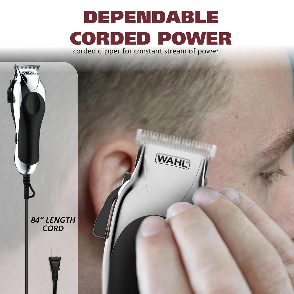 Wahl Clipper USA Deluxe Corded Chrome Pro Complete Hair - Wahl Official Imagery - 7