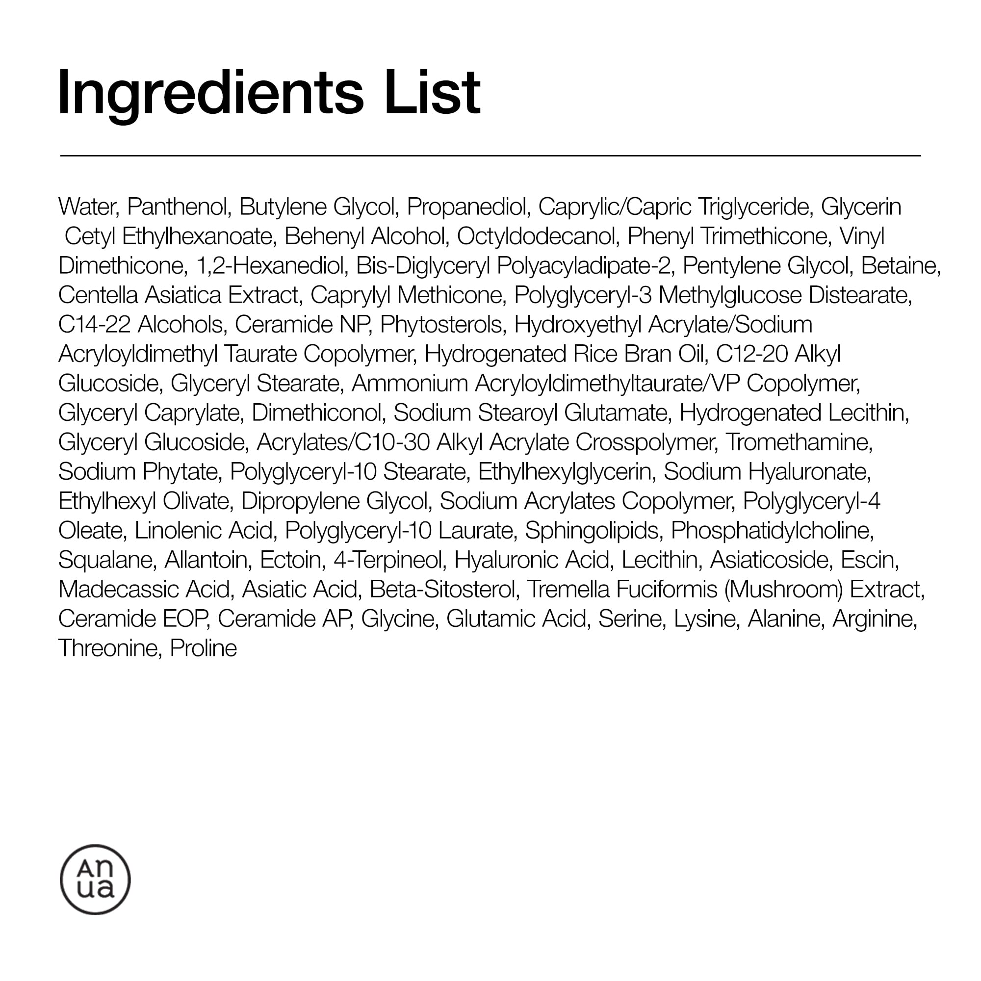 ANUA 3 Ceramide Panthenol Moisture Barrier Cream in a 3.38 fl oz jar, moisturizing and nourishing skin with ceramides and panthenol.
