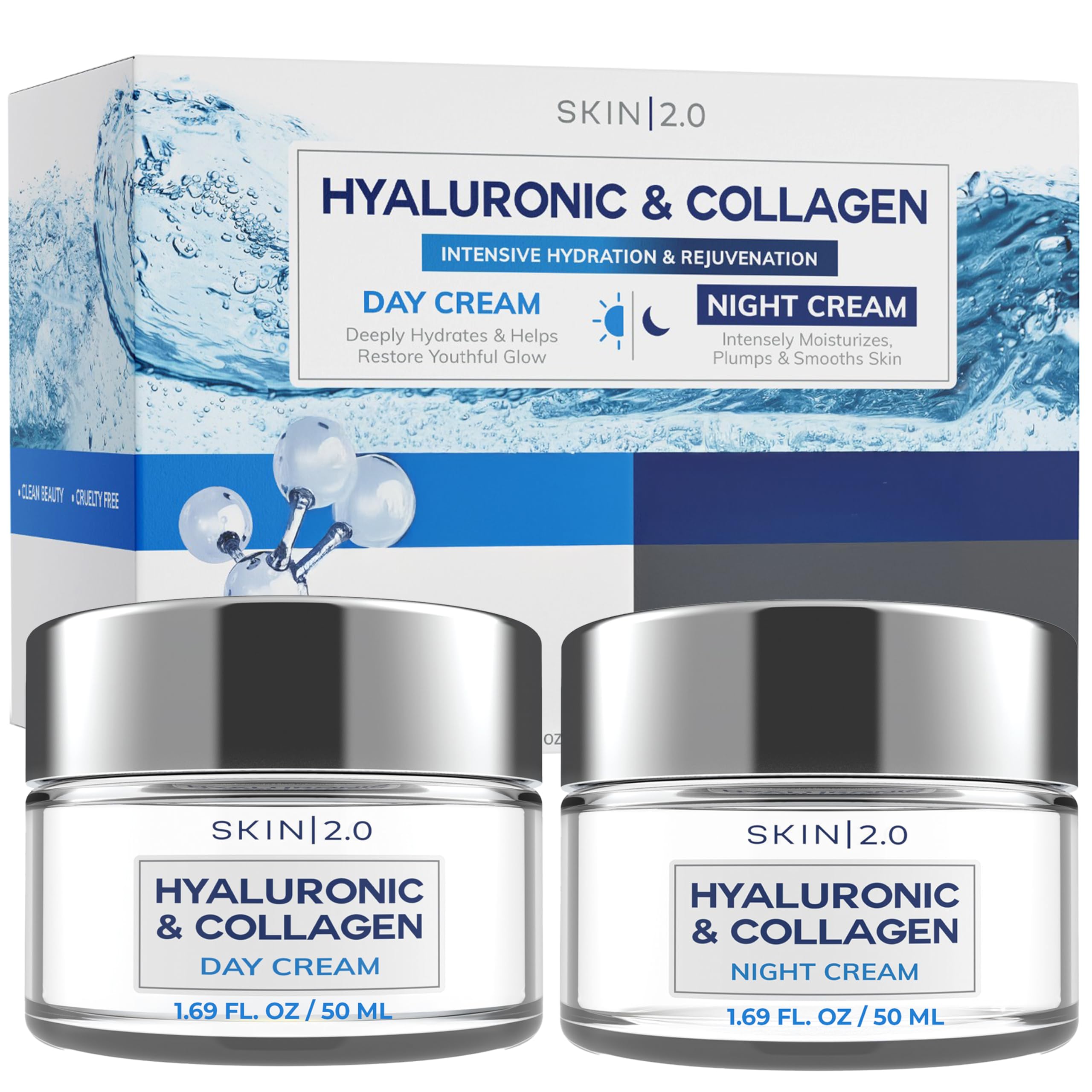 Skin 2.0 Hyaluronic Acid & Collagen Face Moisturizer – Deep - Product Imagery