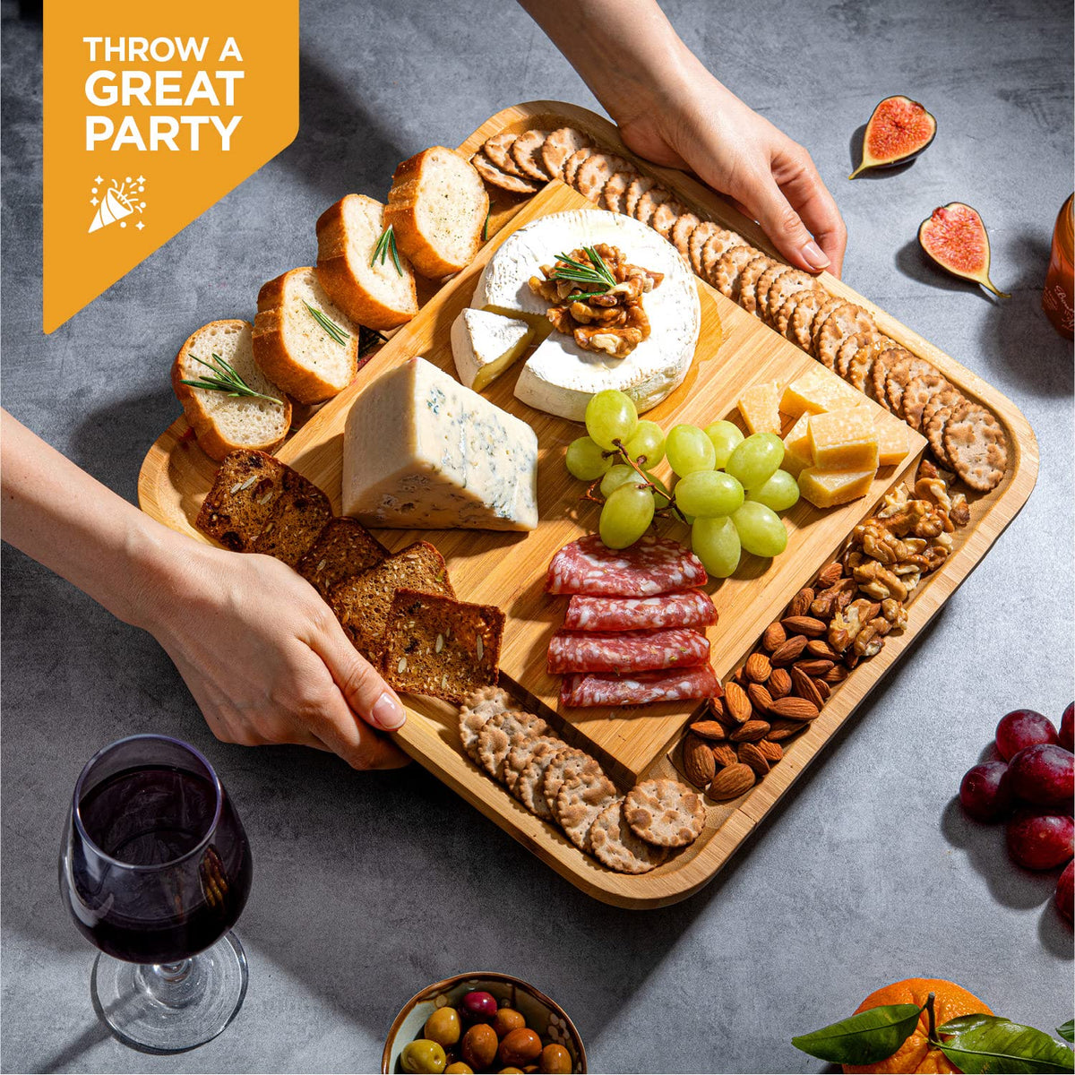 Charcuterie Boards Gift Set with Hidden Drawer - Bambüsi Official Imagery - 7