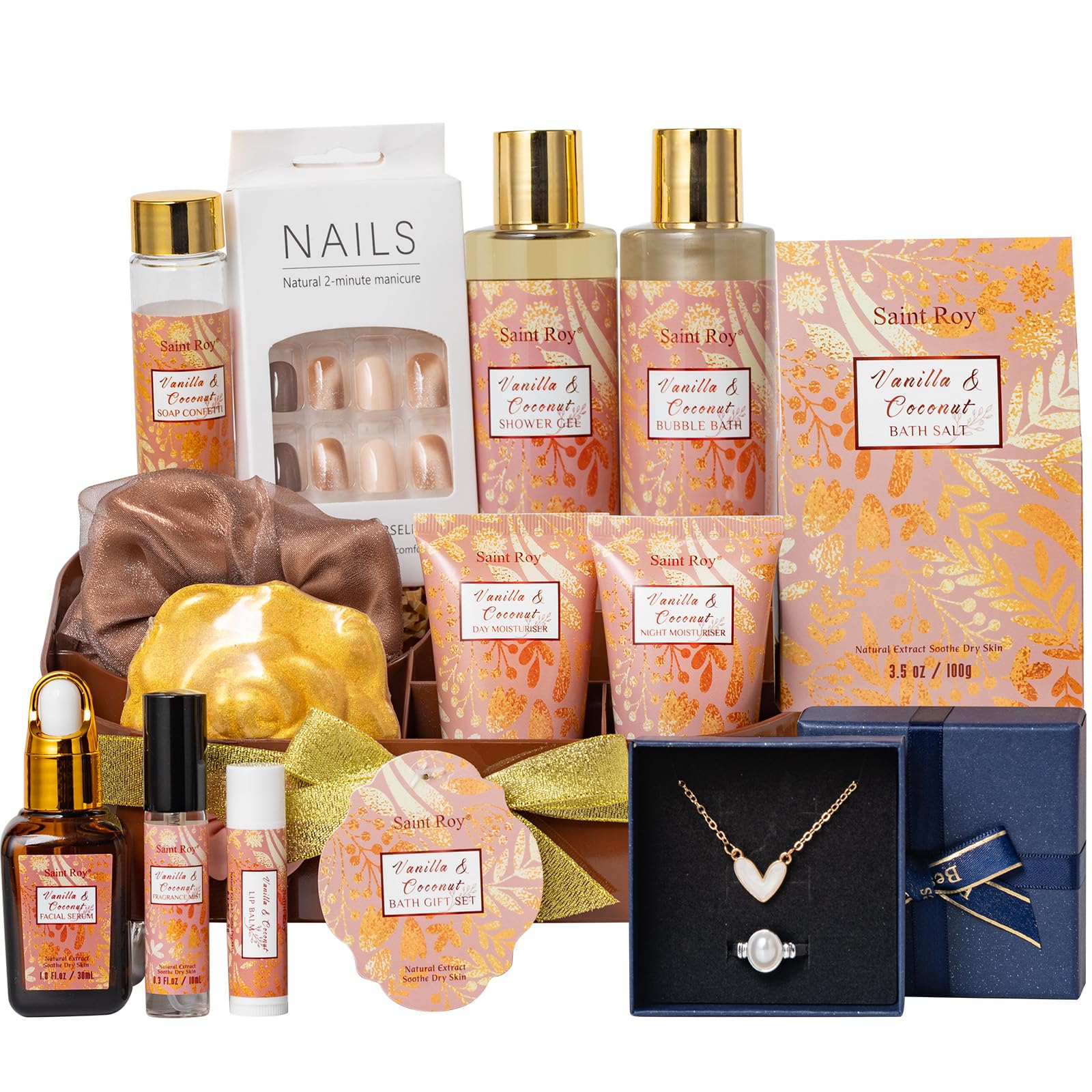 Spa Gift Basket for Women, Coconut Vanilla Bath and Body Set - Product Imagery
