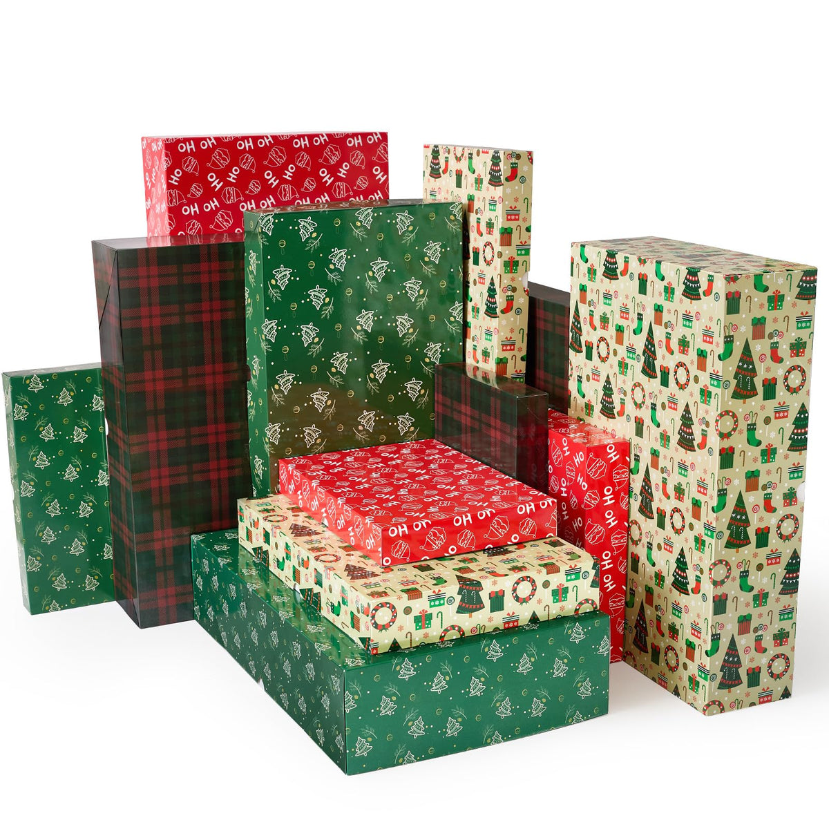 YANGTE 24 Pack Large Christmas Boxes for Presents Assorted - YANGTE Official Imagery - 2
