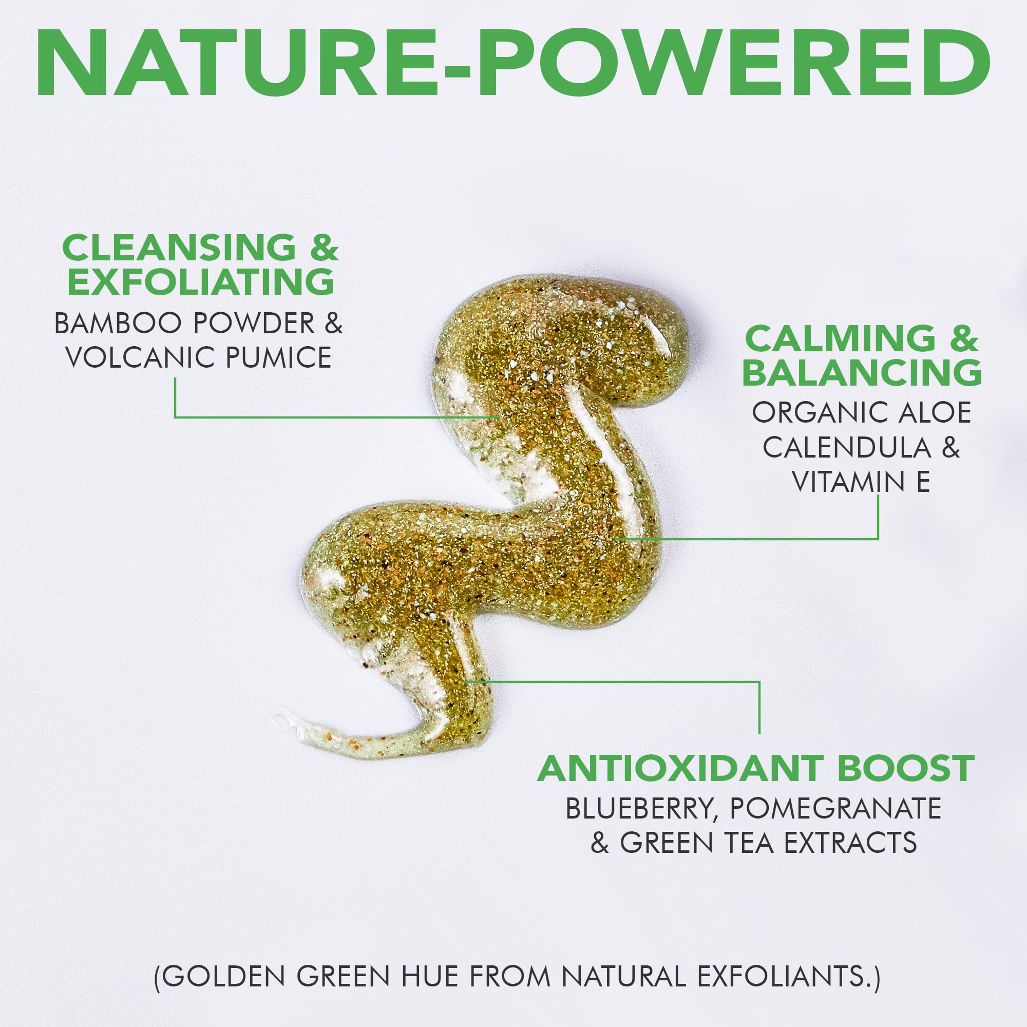 Beauty by Earth facial exfoliant scrub with natural and organic ingredients, showing textured exfoliating product in the image.