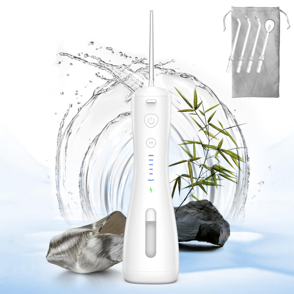SYNHOPE Water Flosser [Dental Cordless Portable] 6 Modes & IPX7 Waterproof Rechargeable Oral Irrigator Water Teeth Clean