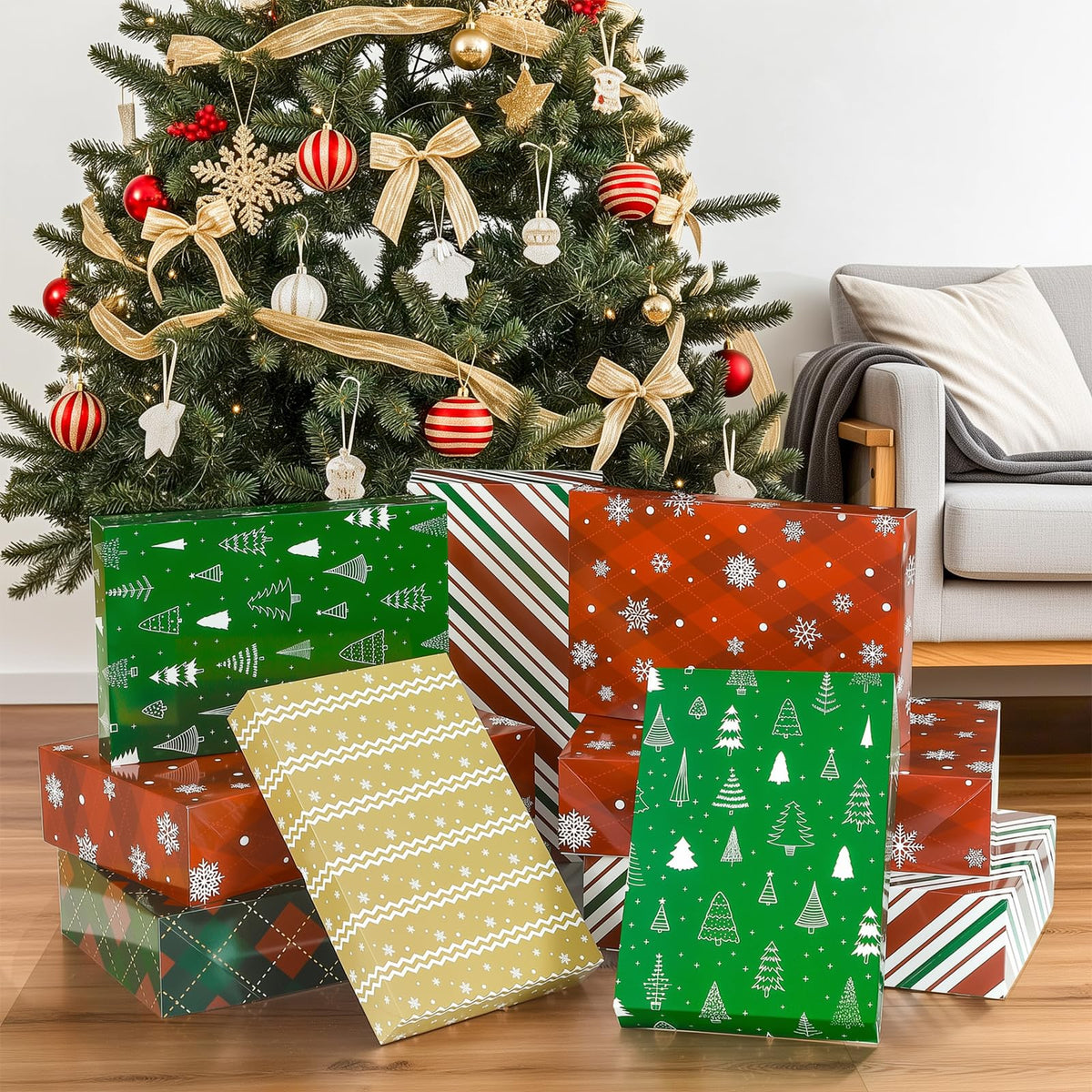 YANGTE 24 Pack Christmas Gift Boxes with Lids - YANGTE Official Imagery - 6