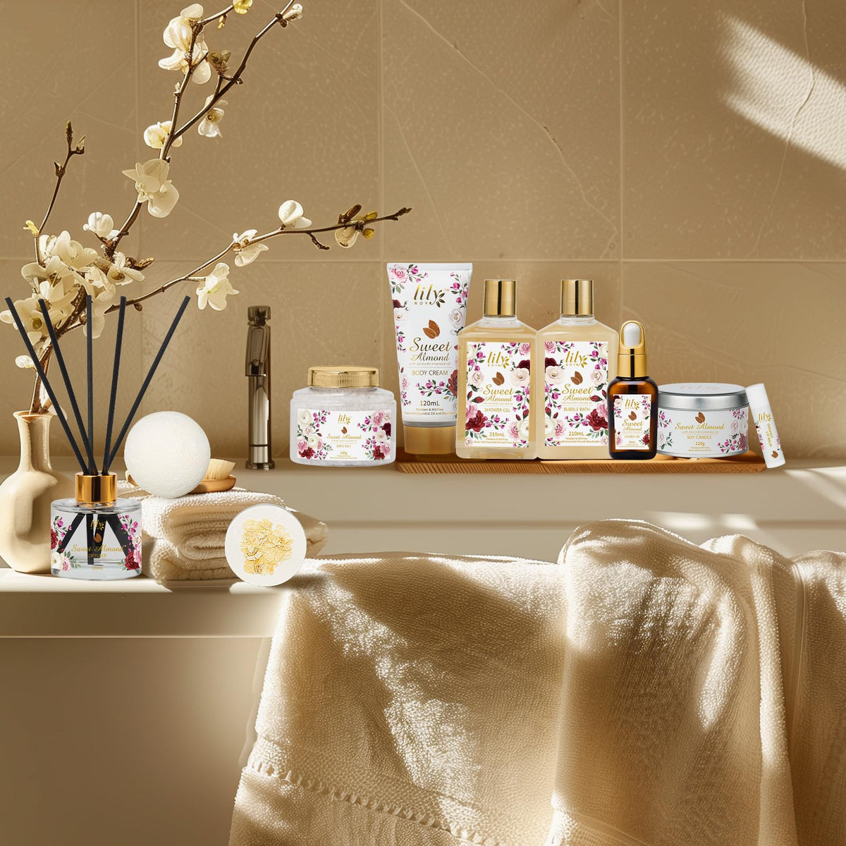 17Pcs Spa Gifts Bath Set Moisturizing Spa Gift Baskets for - LILY ROY Official Imagery - 4