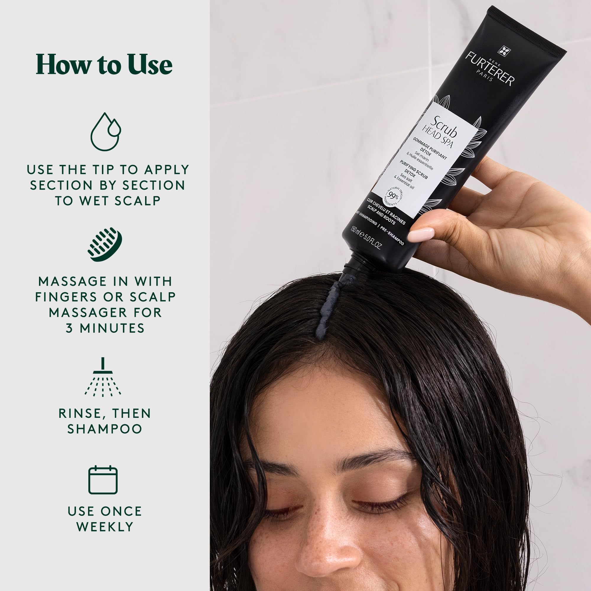 René Furterer Head Spa Purifying Scalp Scrub in 5 oz jar, exfoliating skin exfoliant for scalp care, with natural plant ingredients.