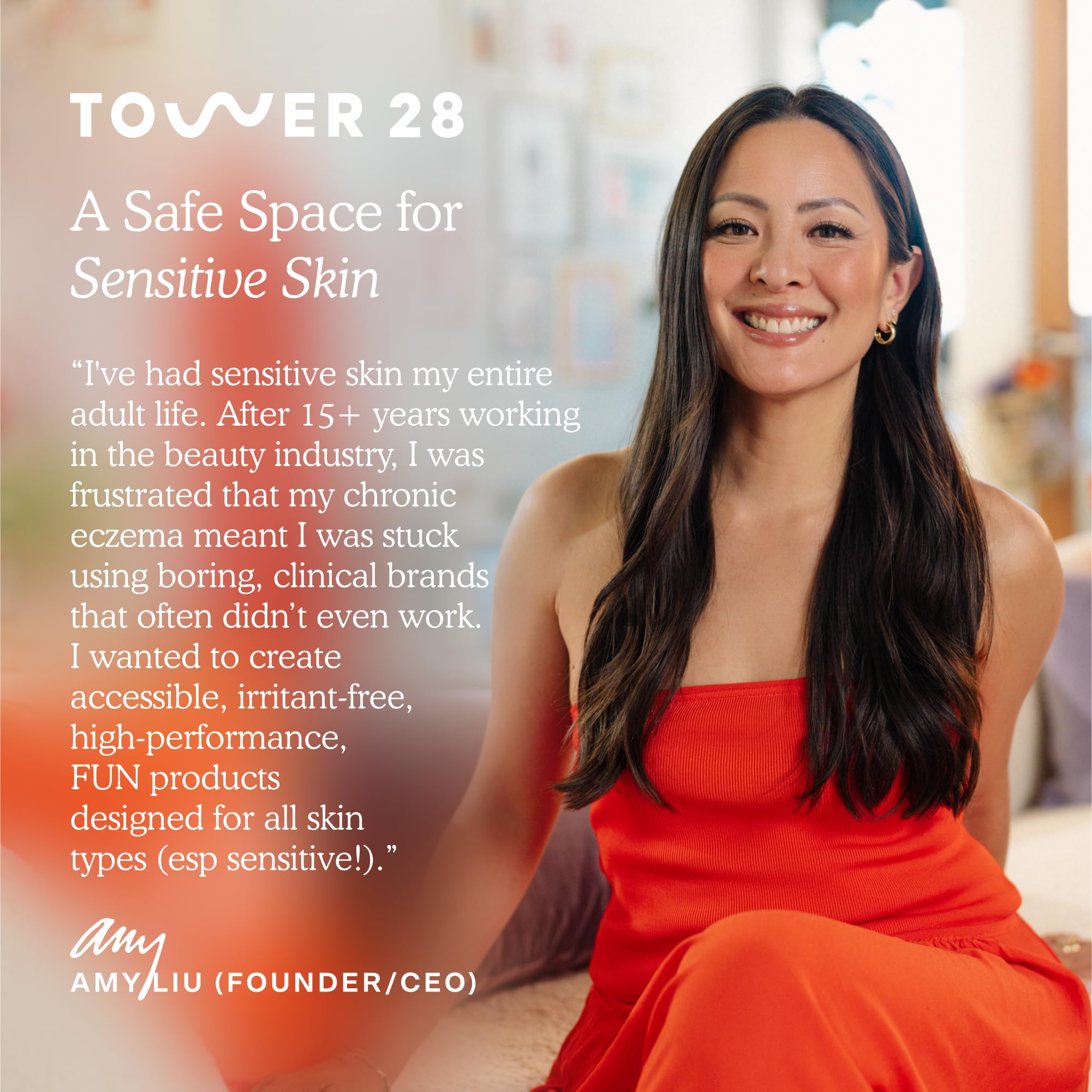 Tower 28 SOS Recovery Hydrating Face Cream in 1.86 oz for sensitive skin, with a smooth, nourishing moisturizer texture.