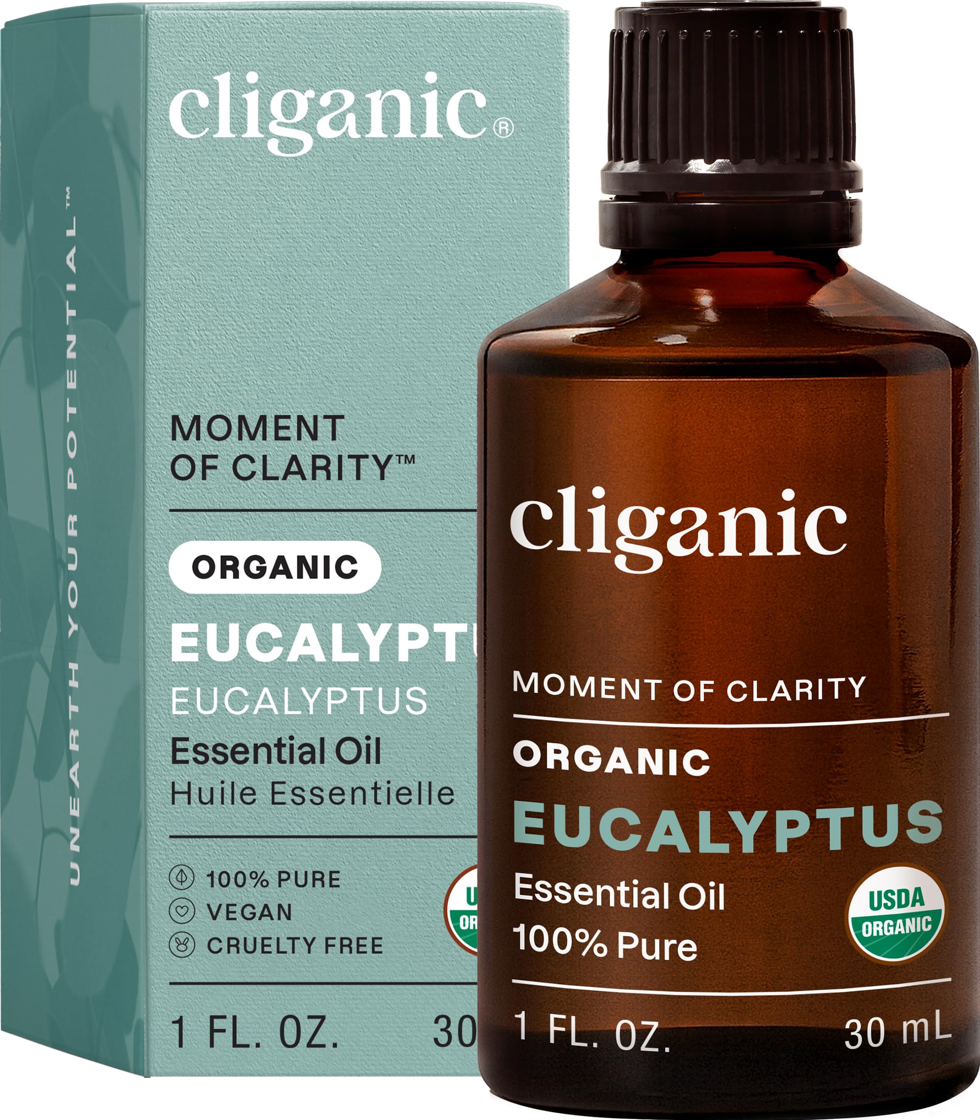 Cliganic Organic Eucalyptus Essential Oil 100% Pure 1oz