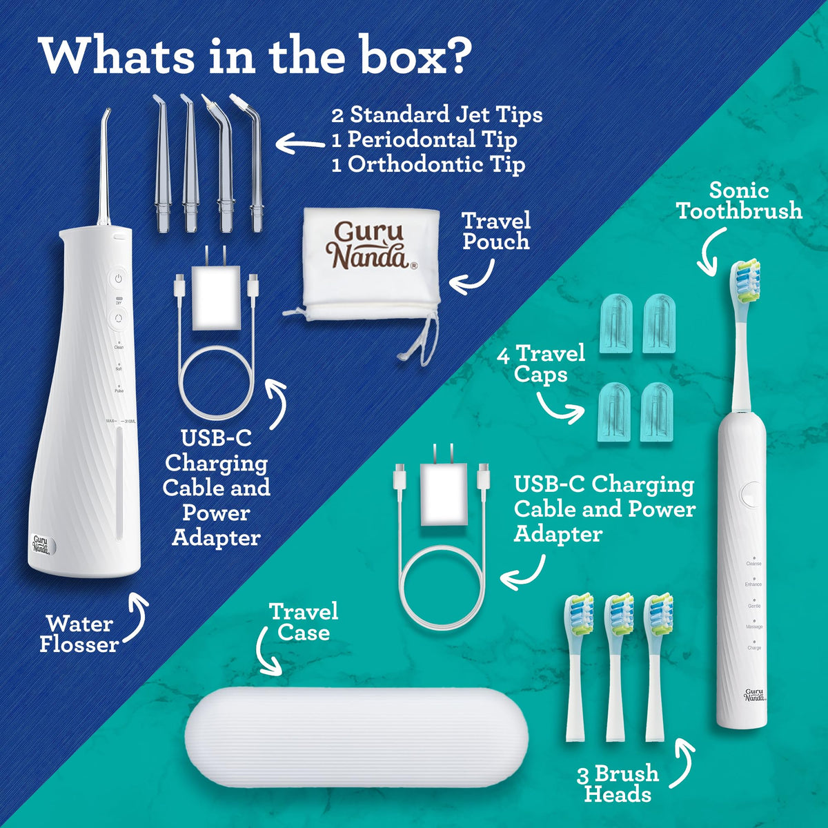 GuruNanda Electric Toothbrush Water Flosser 4 Toothbrush - GuruNanda Official Imagery - 7