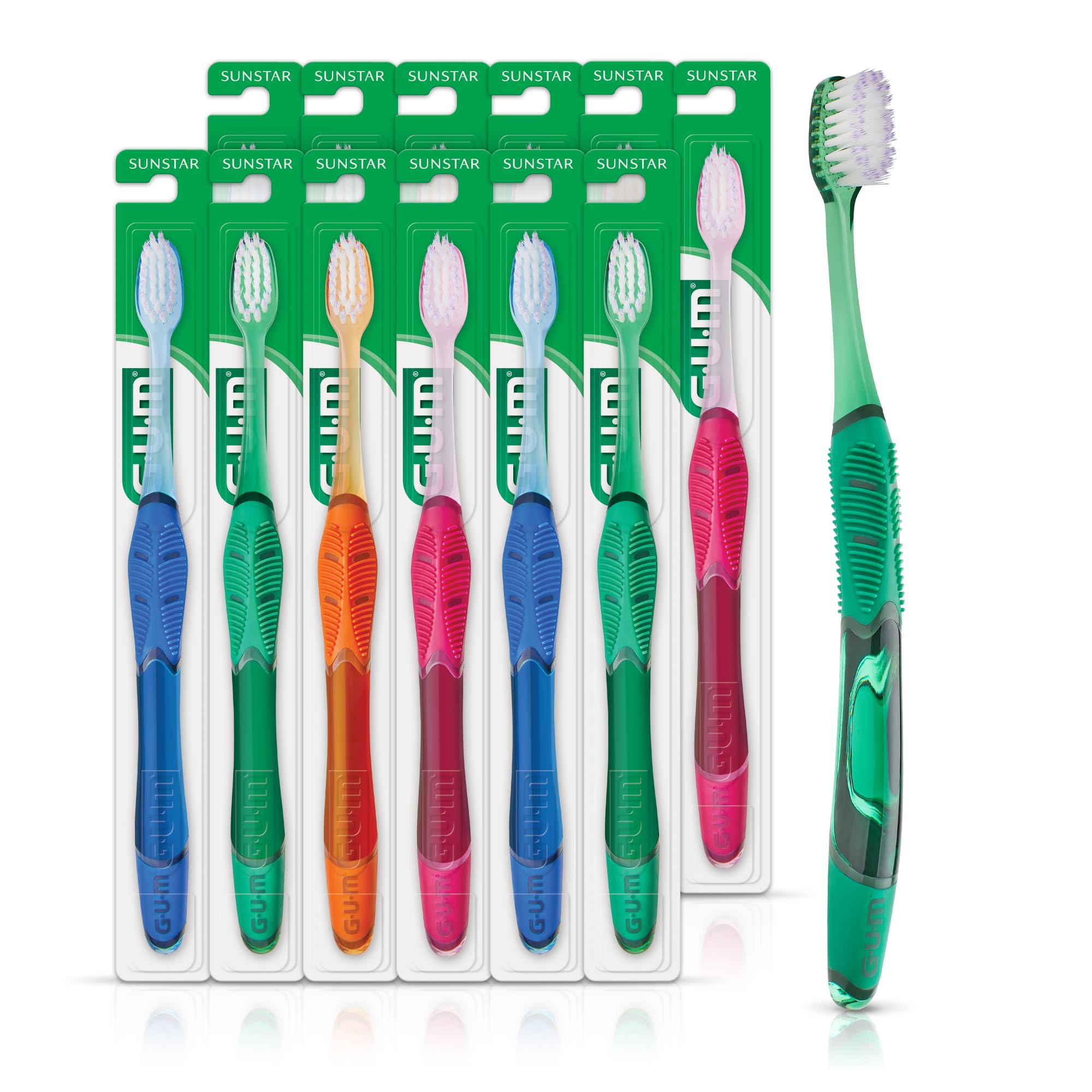 GUM Deep Clean Technique Soft Toothbrush, Compact Head, 1 Count - Product Imagery