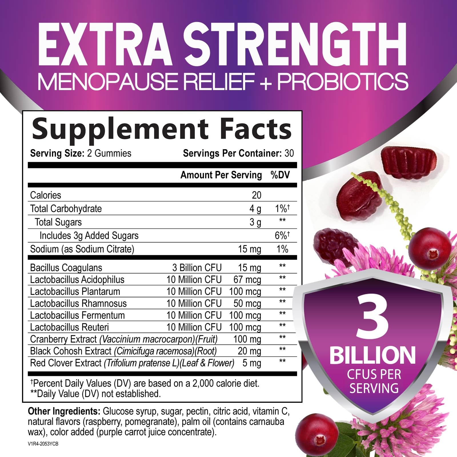 Menopause Probiotic Gummies for Women - Advanced Menopause Relief for Women with Black Cohosh - Complete Women's Probiotics Gummy Supplements for Mild Hot Flashes & Night Sweats Support - 60 Gummies