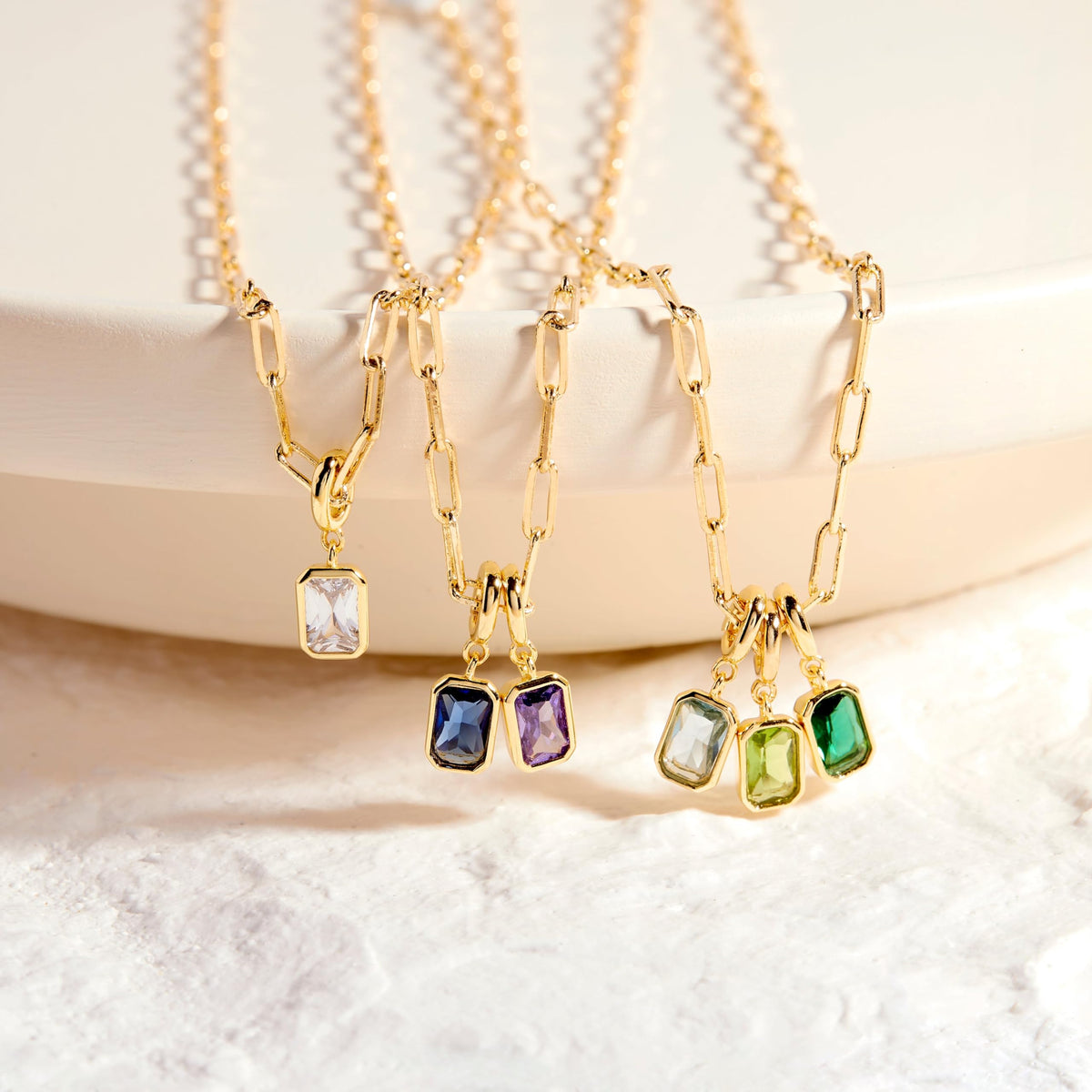 Brook & York Mackenzie Birthstone Necklace - Gifts for Mom – back view and specifications
