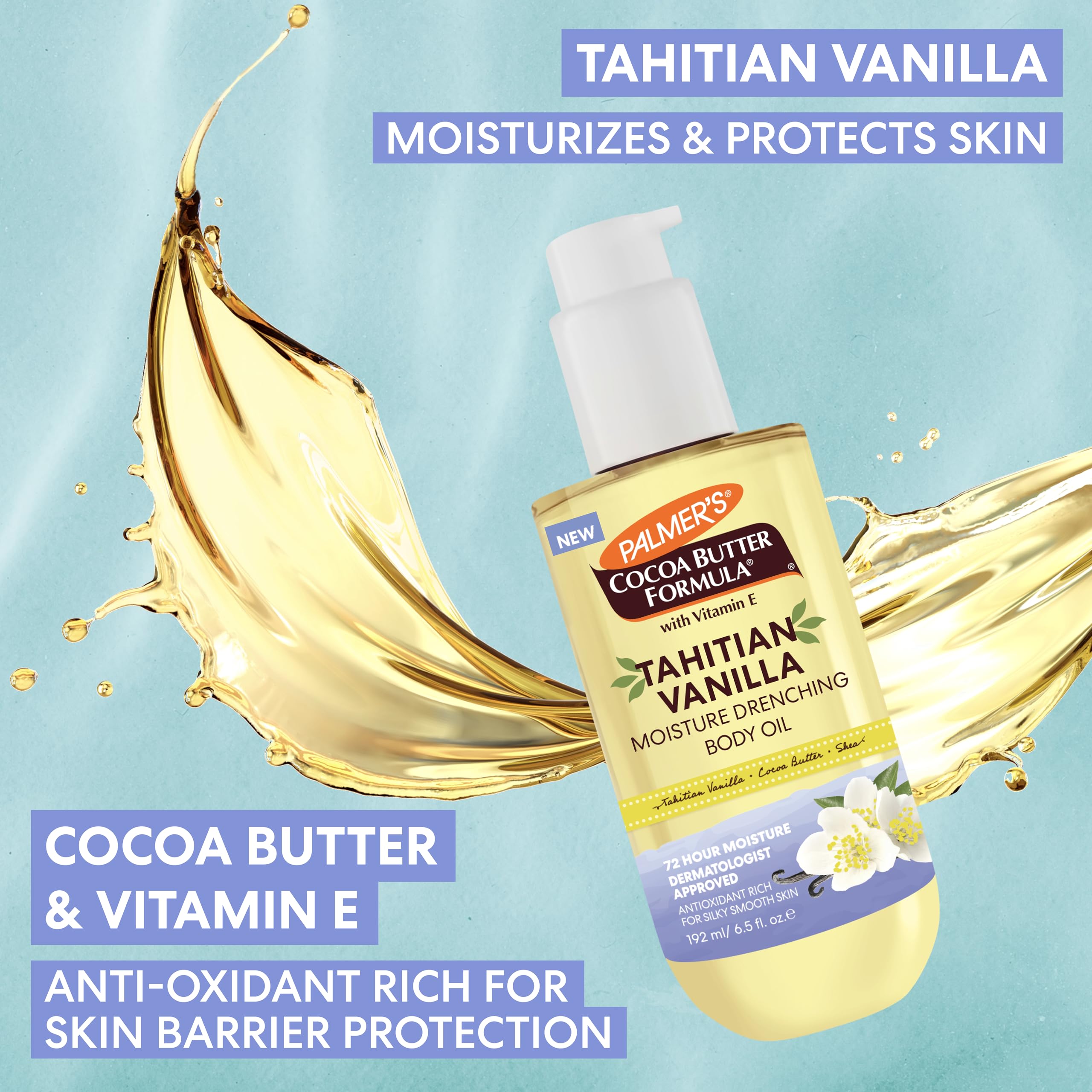 Palmer's Tahitian Vanilla Body Oil, Cocoa Butter Formula (6.5 Fl Oz)