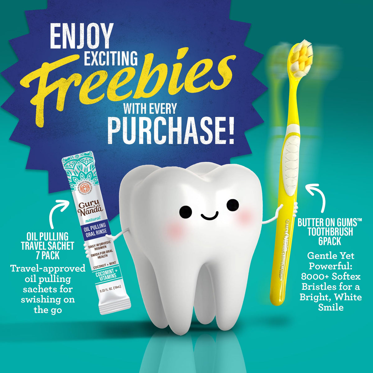 GuruNanda Total Smile Makeover Oral Care Kit Teeth Whitening - GuruNanda Official Imagery - 7