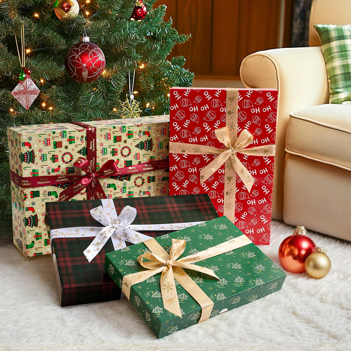 YANGTE 24 Pack Large Christmas Boxes for Presents Assorted - YANGTE Official Imagery - 6