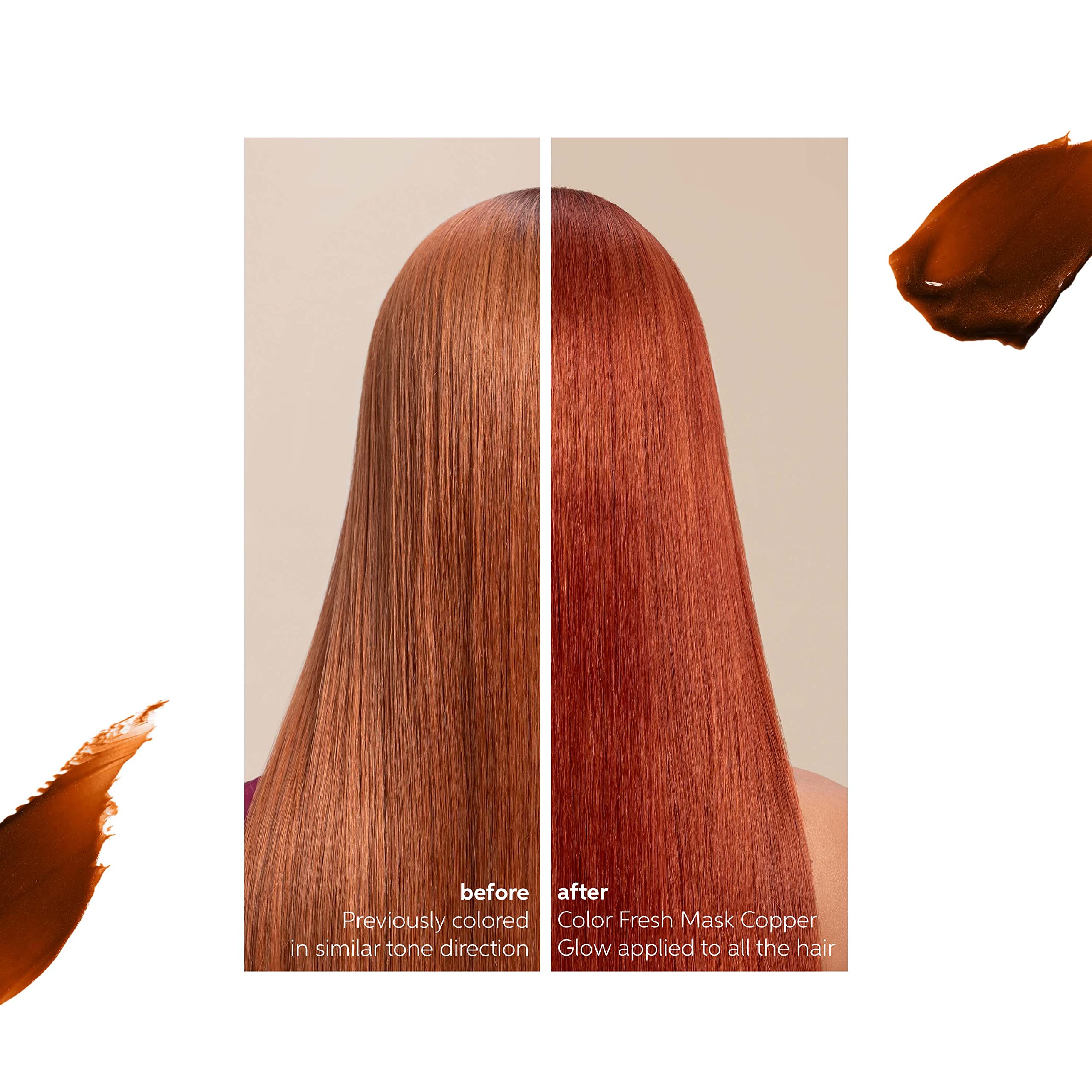 Wella Professionals Color Fresh Mask in Copper Glow, vibrant hair coloring treatment with rich copper tone, for temporary hair color enhancement.