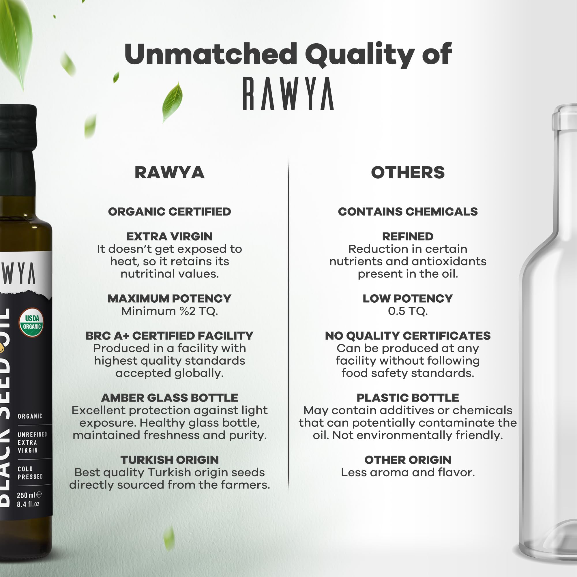 RAWYA Black Seed Oil - Organic Cold Pressed Nigella Sativa - Turkish Origin - USDA Organic, 2 Pack