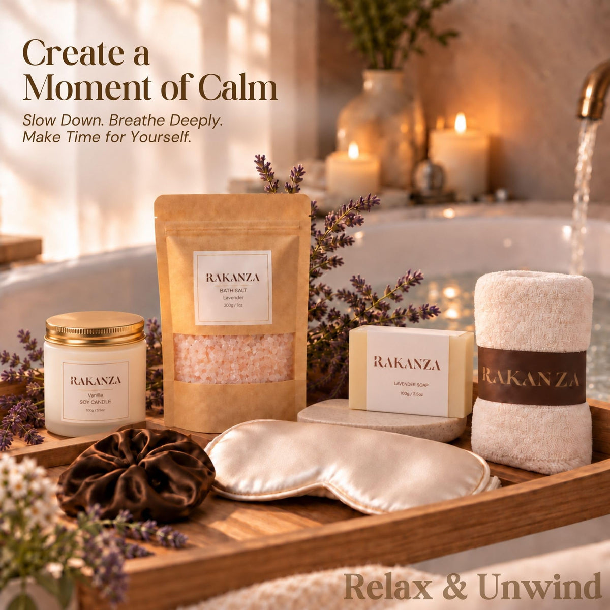 Luxury Spa Gift Set for Women 13 Piece Self Care Basket in - Rakanza Official Imagery - 5