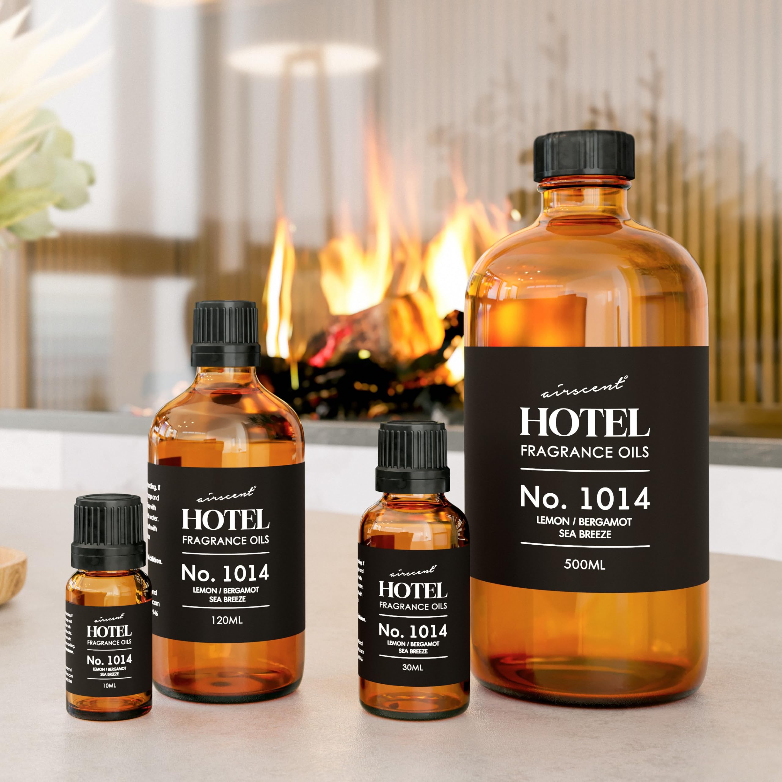 Air-Scent Hotel Diffuser Oil No. 1014, 5-Star Blend, 30mL essential oil bottle with elegant packaging.