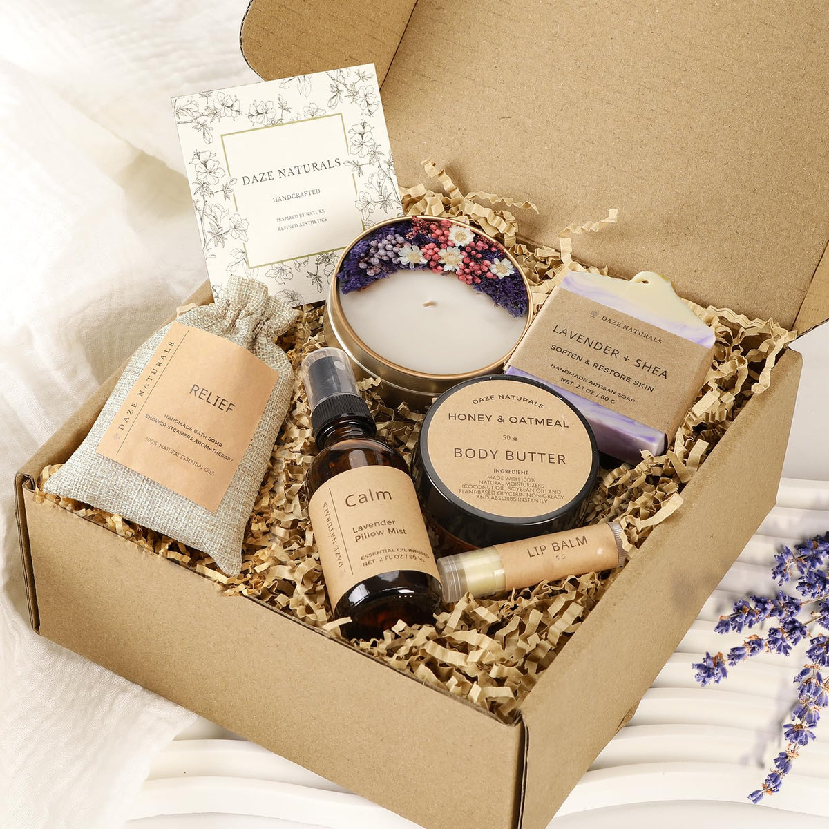 Bath Gift Set Spa Gifts for Women Self Care Products for - Daze Naturals Official Imagery - 5