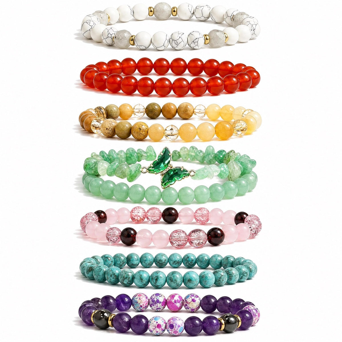 7 Chakra Energy Alignment Bracelet for Women, Stackable Spiritual Wrist Jewelry for Mindfulness & Intention Setting – pr