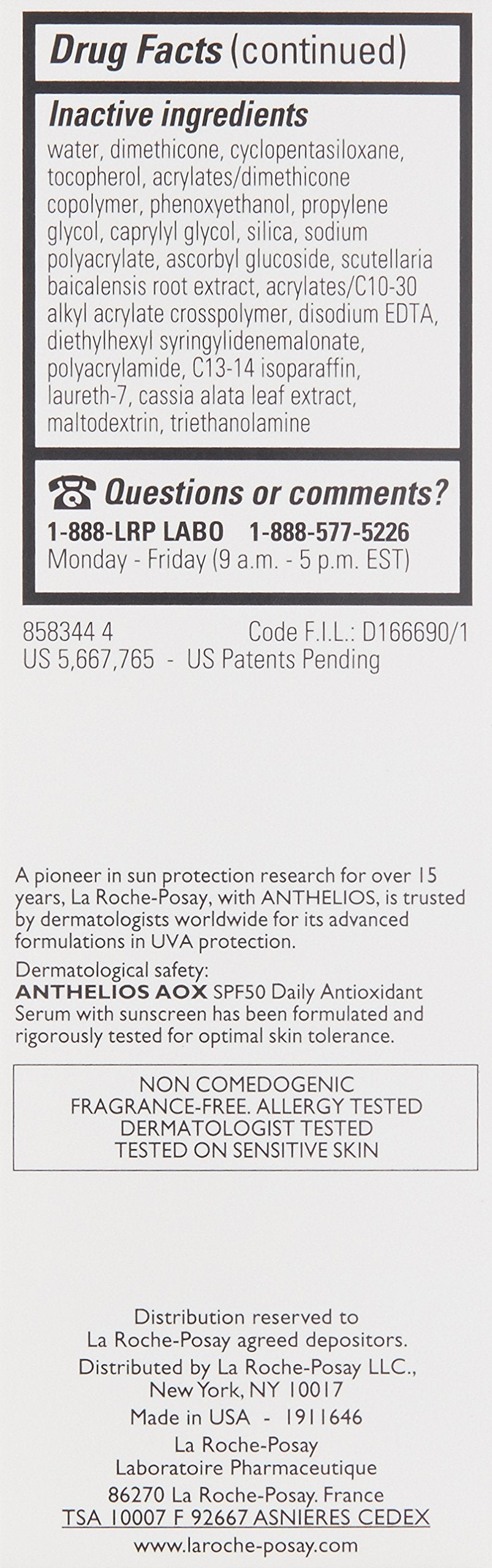 La Roche-Posay Anthelios AOX Antioxidant Serum with Sunscreen SPF 50 1oz