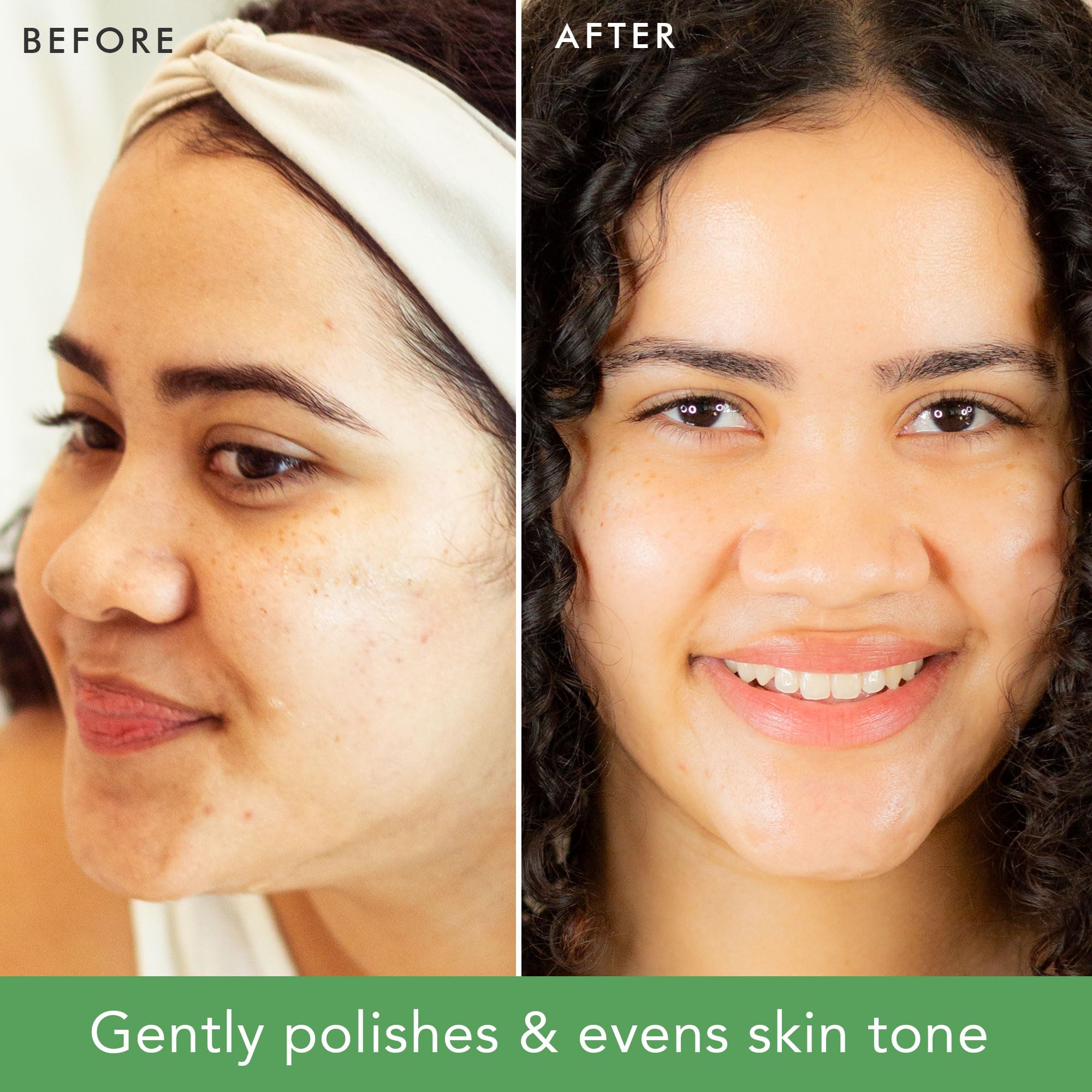 Beauty by Earth facial scrub exfoliator with natural and organic ingredients, showing textured exfoliating product in a jar.