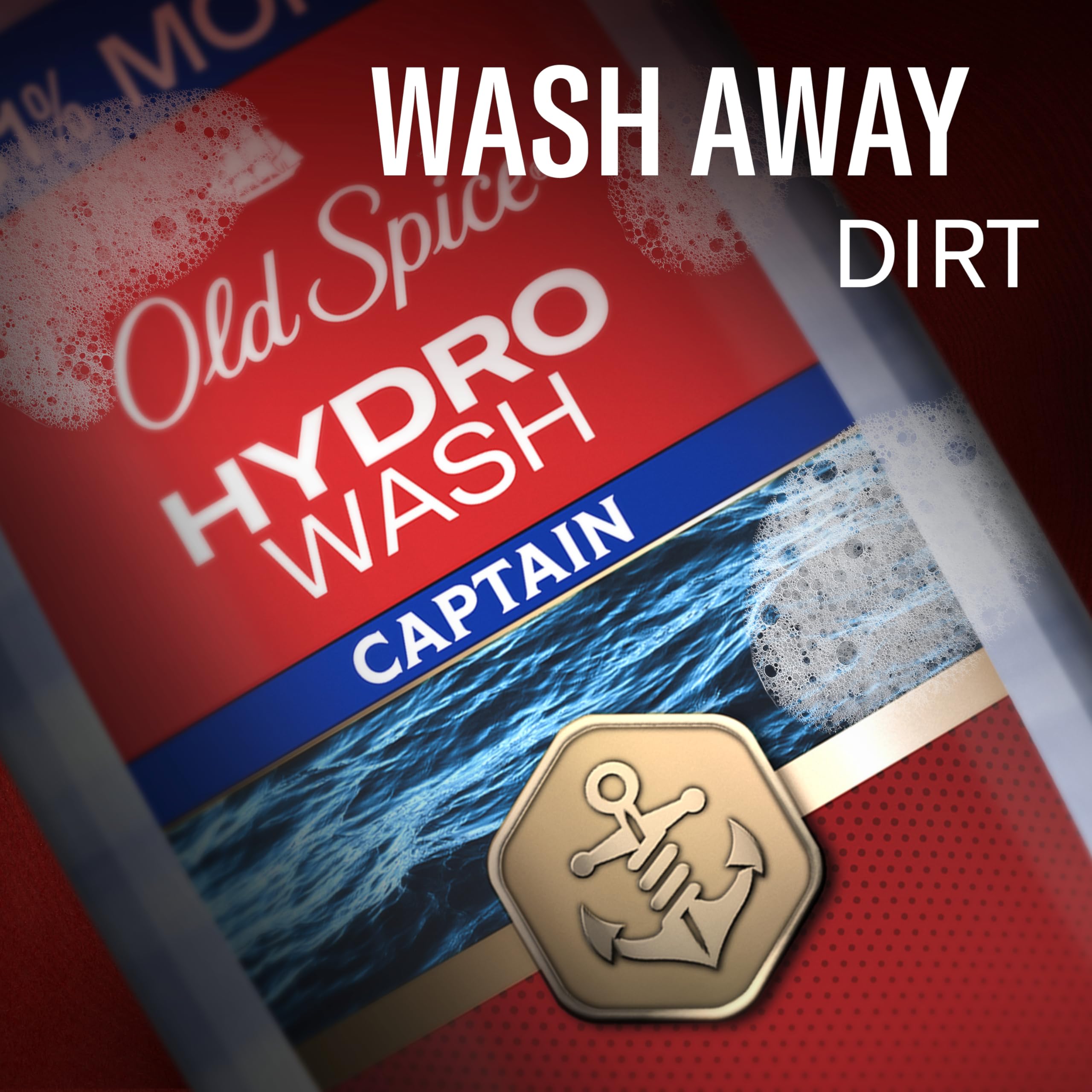 Old Spice Hydro Wash moisturizing body wash for men with ocean mist and bergamot scent, 21 oz bottles in a 4-pack, long-lasting freshness