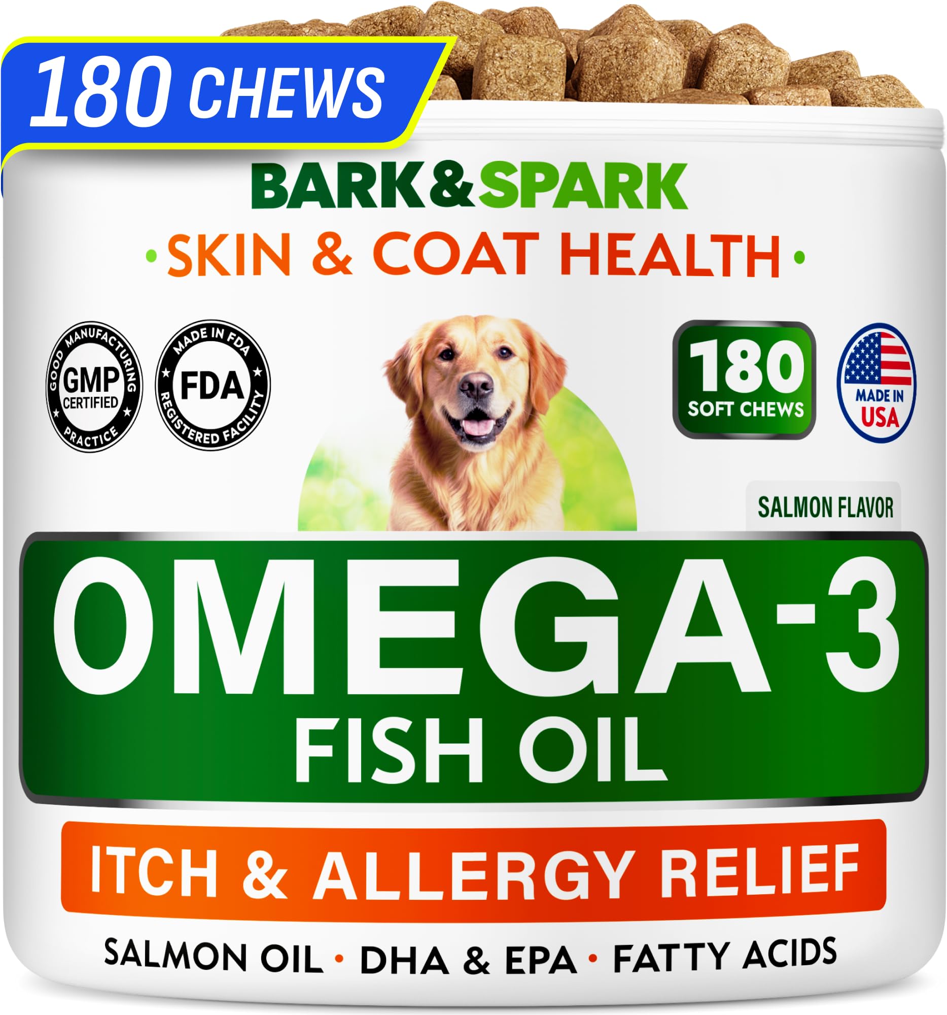 Omega 3 for Dogs & Cats - Fish Oil, Skin&Coat Health, - Product Imagery