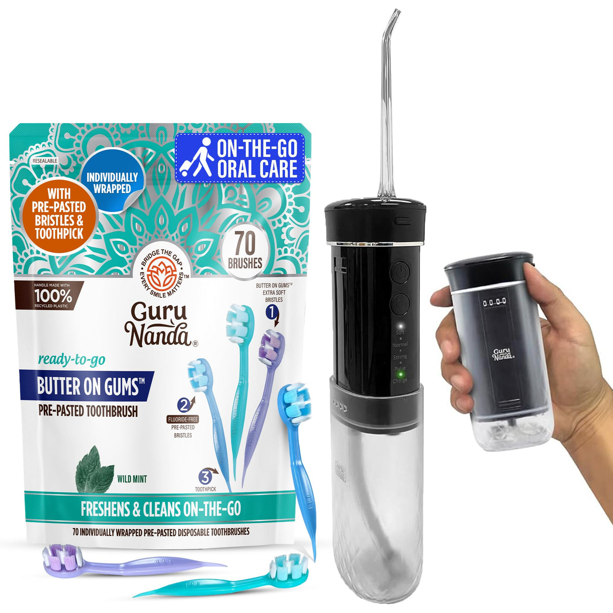 GuruNanda On the Go Oral Care Bundle 70ct Disposable Pre - GuruNanda Official Imagery - 2