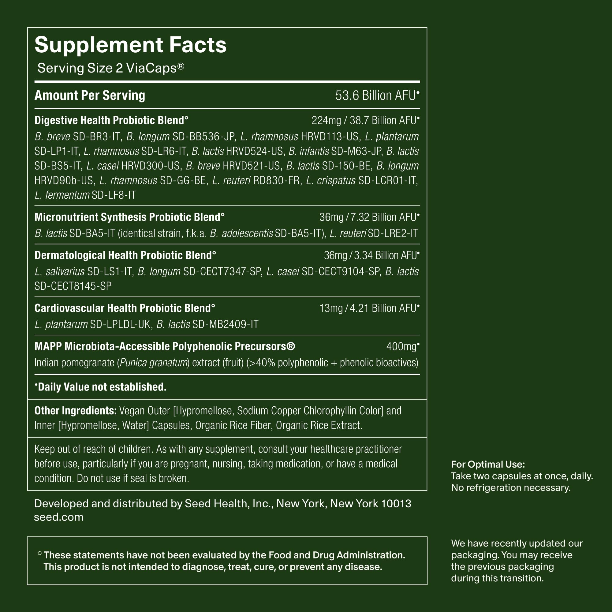 Seed DS-01 Daily Synbiotic Probiotic + Prebiotic 30-Day