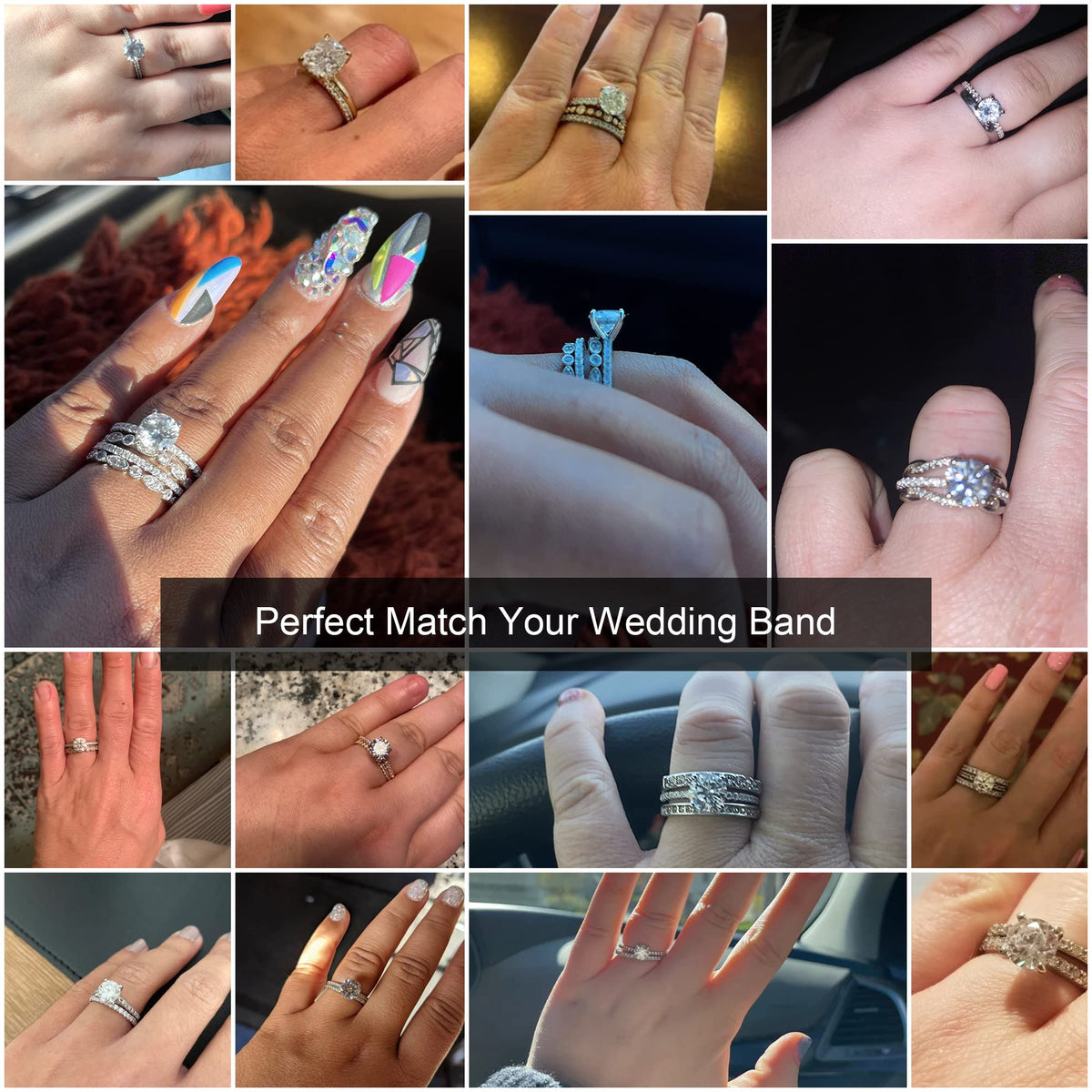 Turandoss 1.5CT Moissanite Rings for Women, D Color VVS1 Clarity Brilliant Round Cut Solitaire Lab Created Moissanite Ri