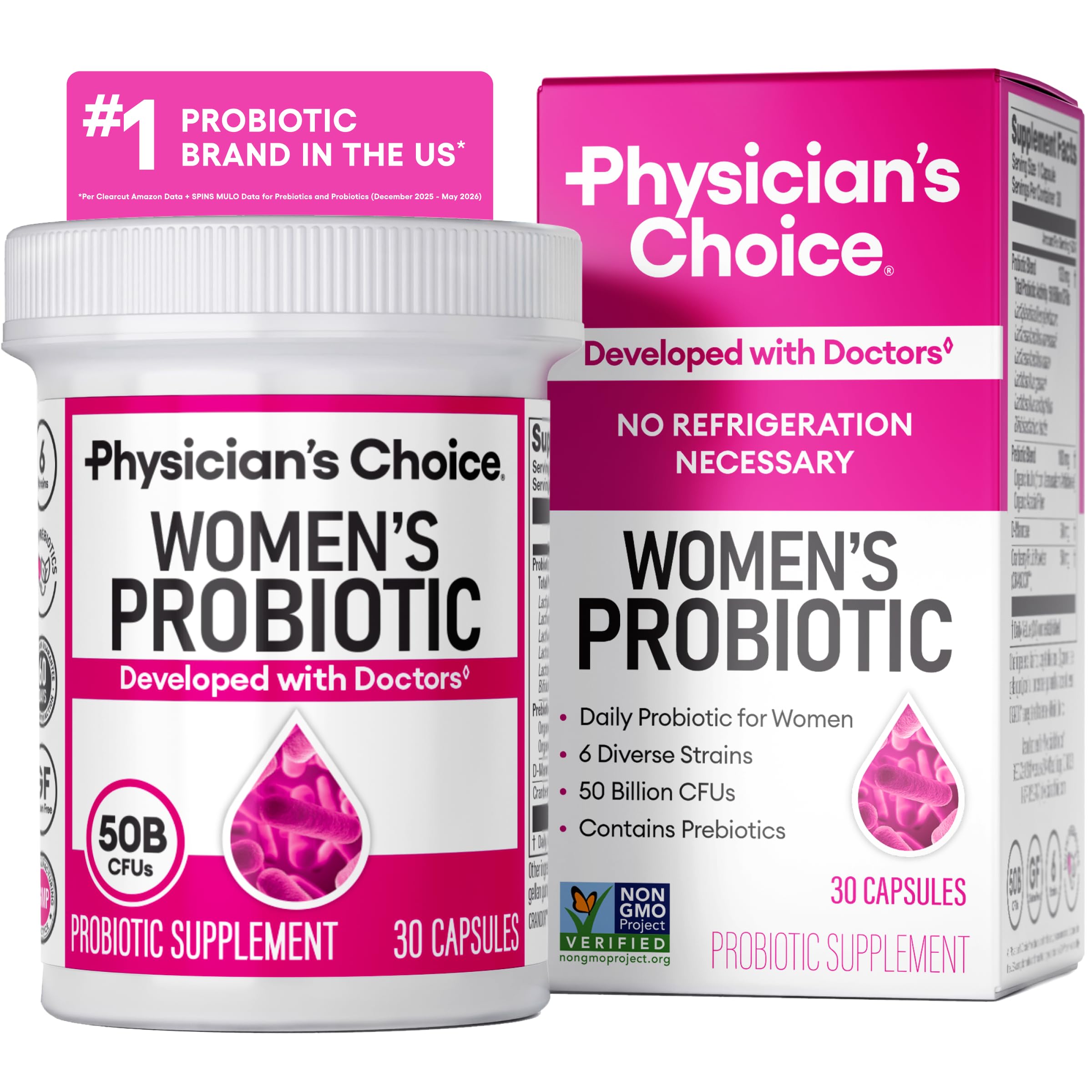 Physician's CHOICE Probiotics for Women - PH Balance, Digestive, - Product Imagery