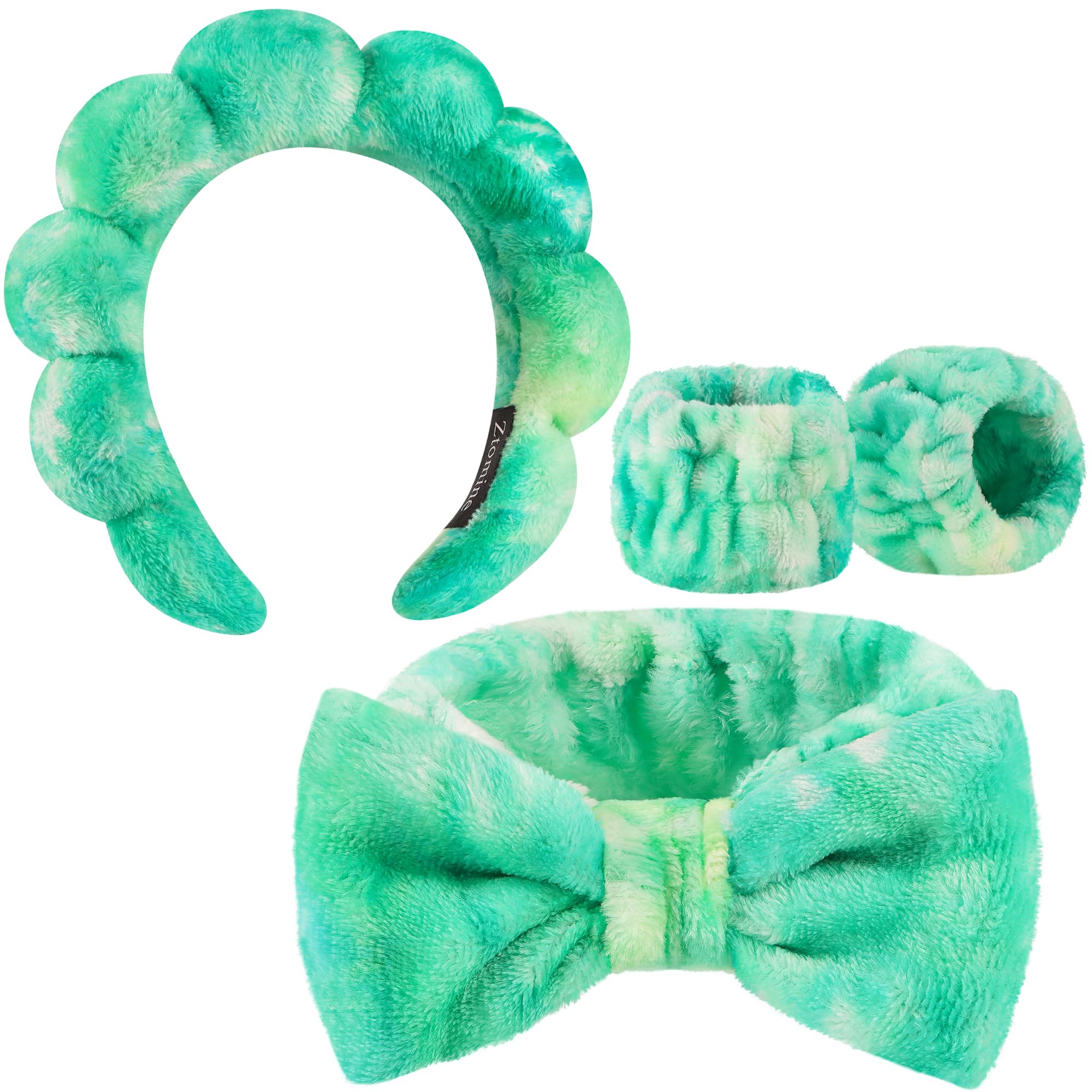 Ztomine Headbands for Women - Spa Headband and Wristband Set - - Product Imagery