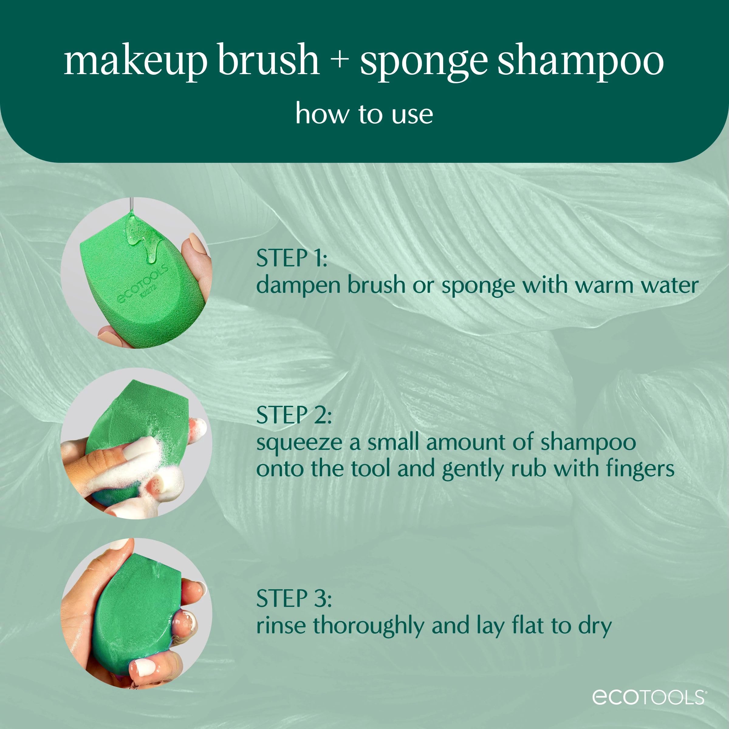 EcoTools XL makeup brush cleanser and sponge shampoo in a 16 Fl Oz bottle, fragrance-free cleaning agent for makeup tools.