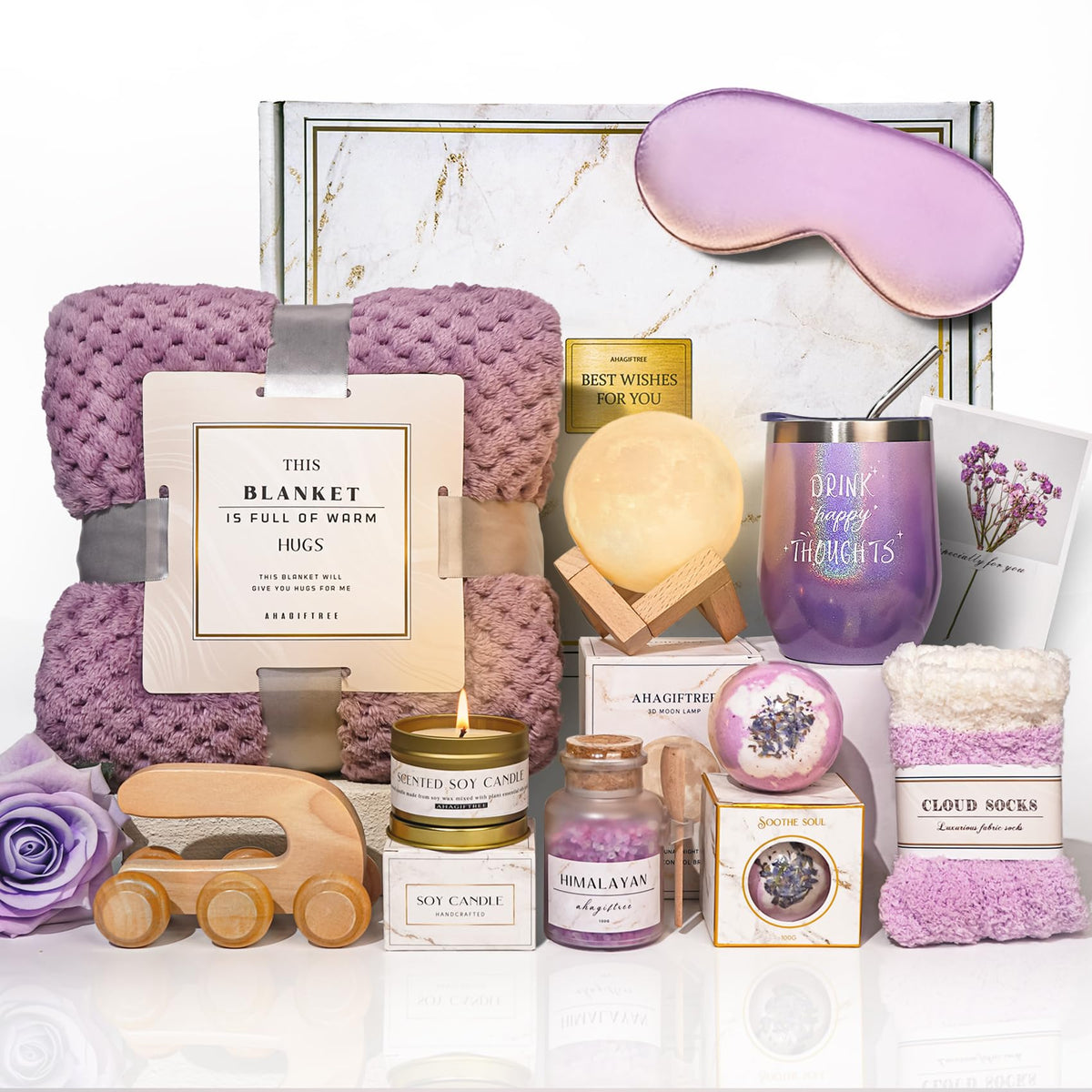 Gift Baskets for Women 11PC Birthday Gifts Think of You - AHAGIFTREE Official Imagery - 1