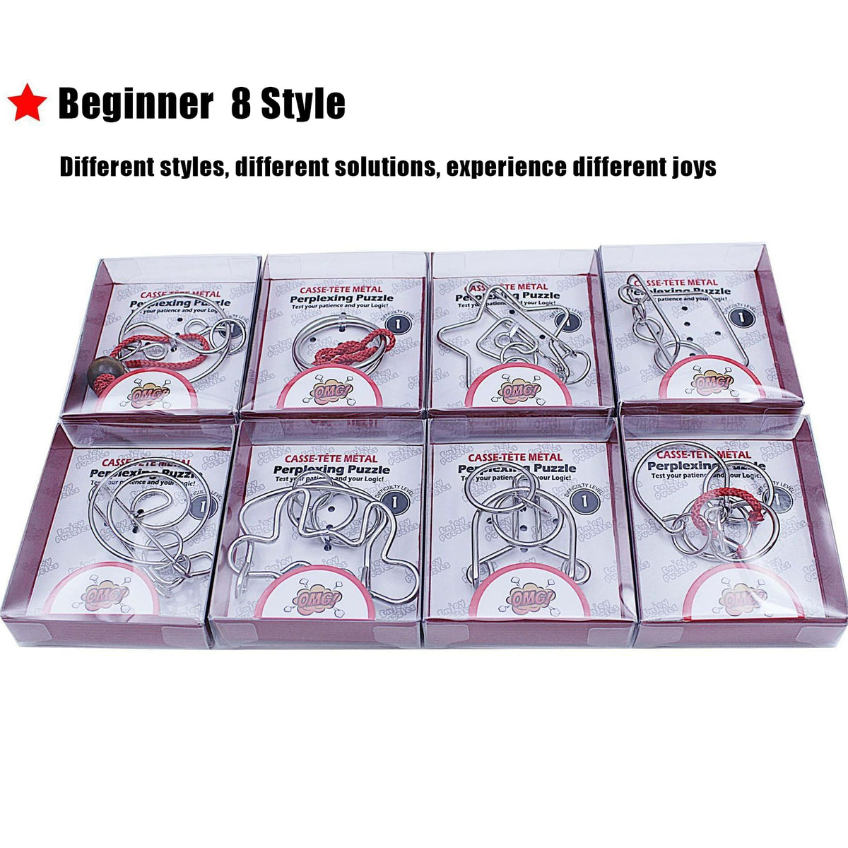 24PCS Metal Brain Teaser Puzzle Set IQ Collection Perplexing - AERFGDE Official Imagery - 5