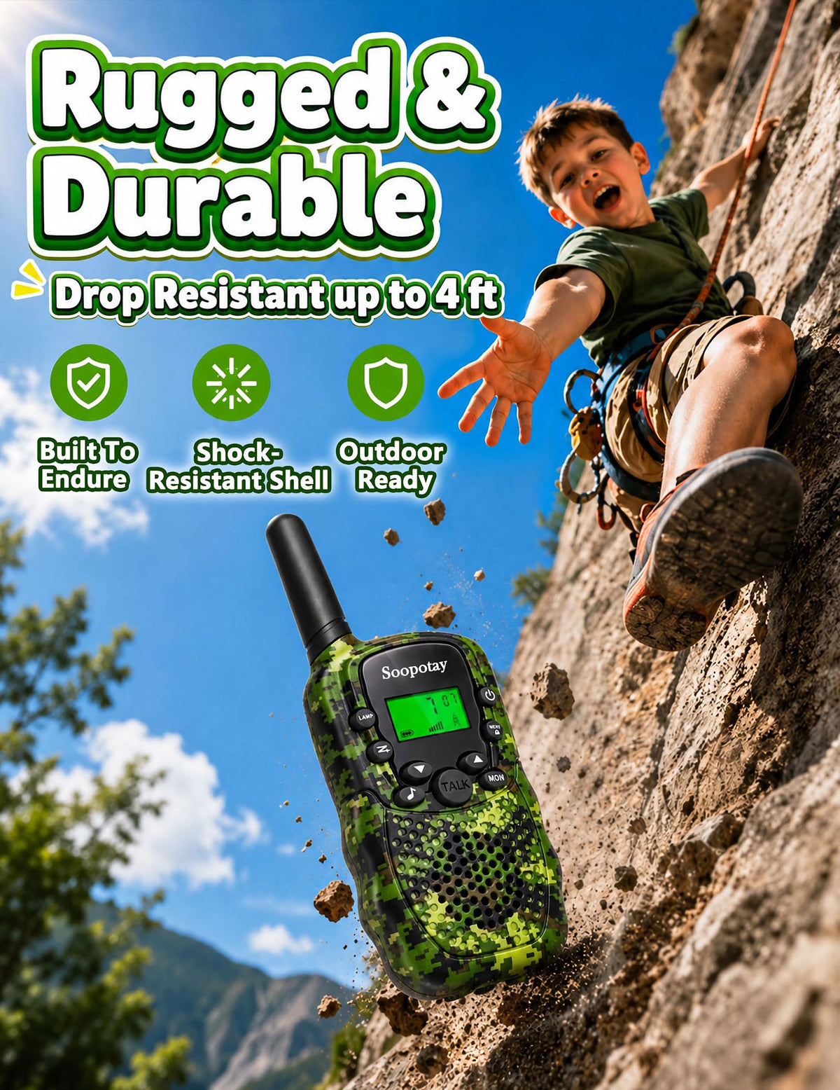 Rechargeable Walkie Talkies for Kids Outdoor Toys Games for - Soopotay Official Imagery - 7