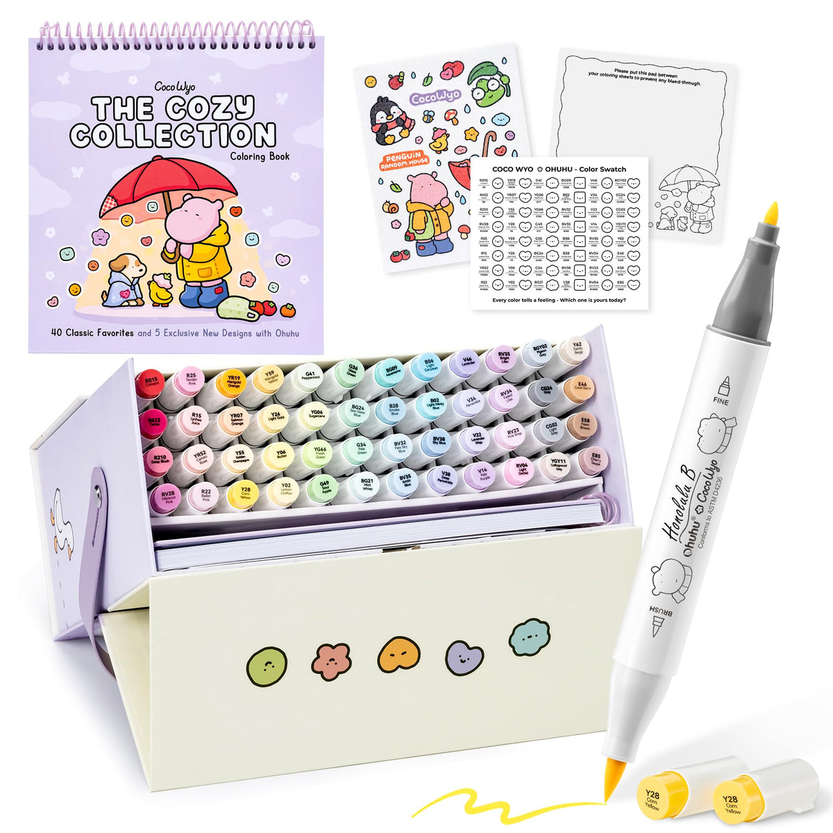 Ohuhu Coco Wyo Coloring Set 48 Alcohol Markers Coloring Book - Ohuhu Official Imagery - 2