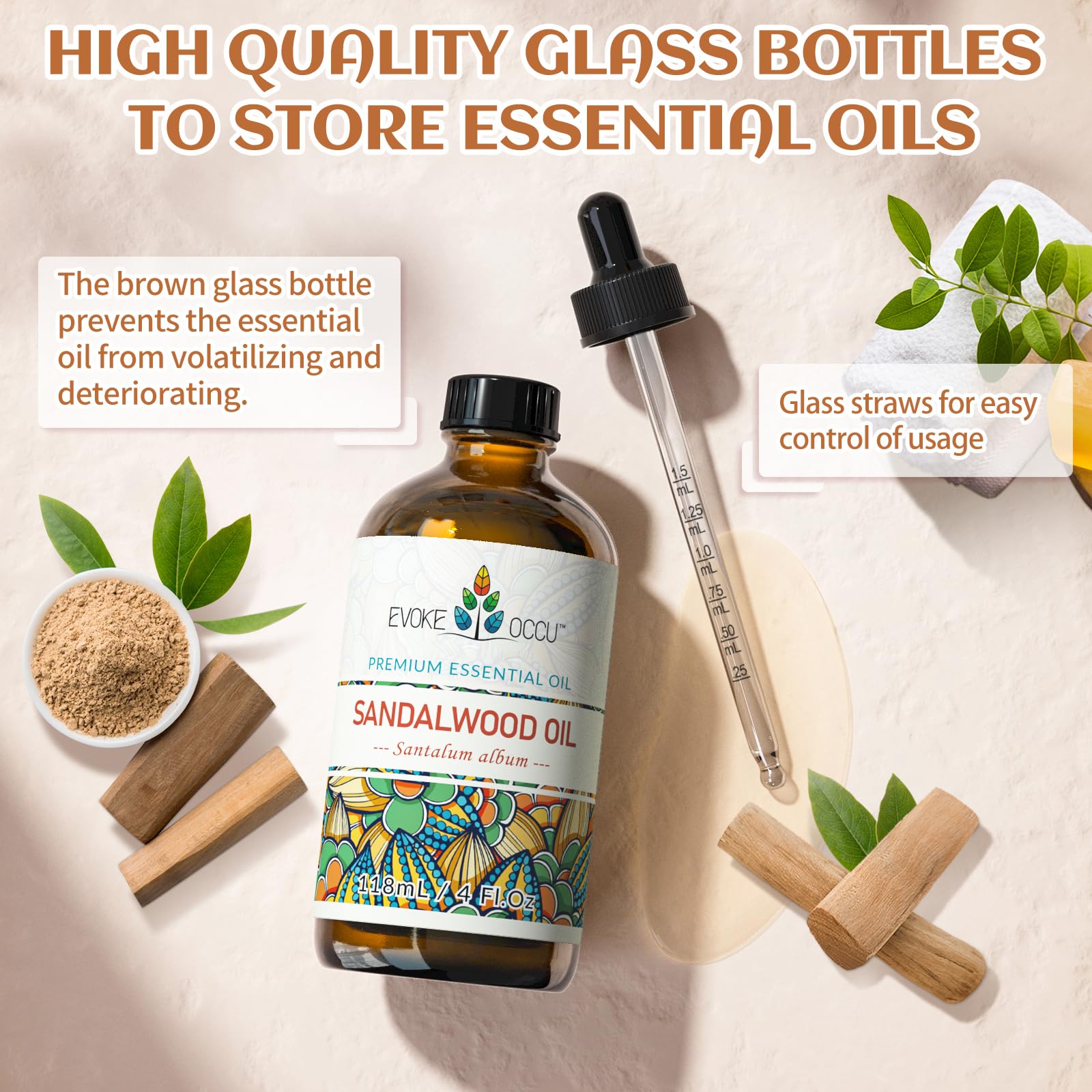 EVOKE OCCU Sandalwood Essential Oil | Skin, Diffuser & DIY