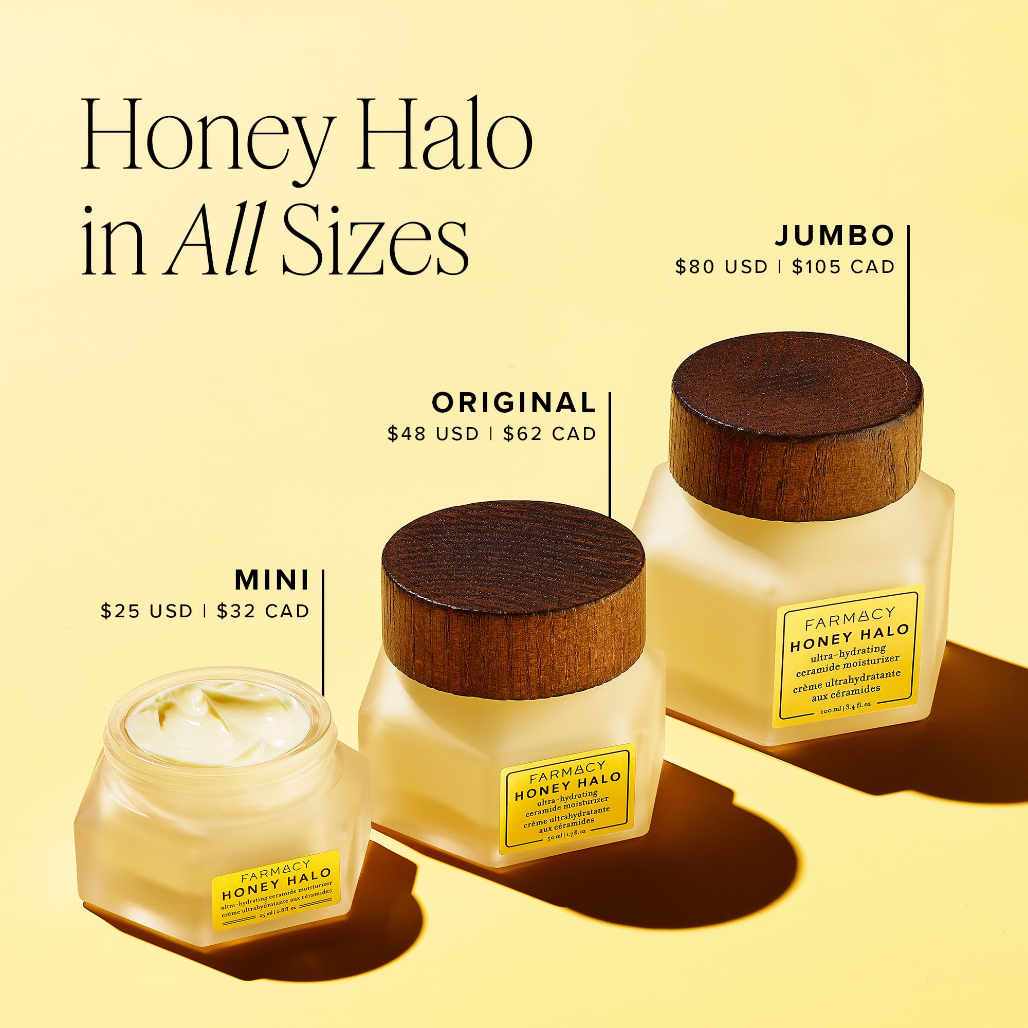 Farmacy Honey Halo Ceramide Face Moisturizer with buckwheat honey and ceramides, hydrating and restoring dry, plumping skin.