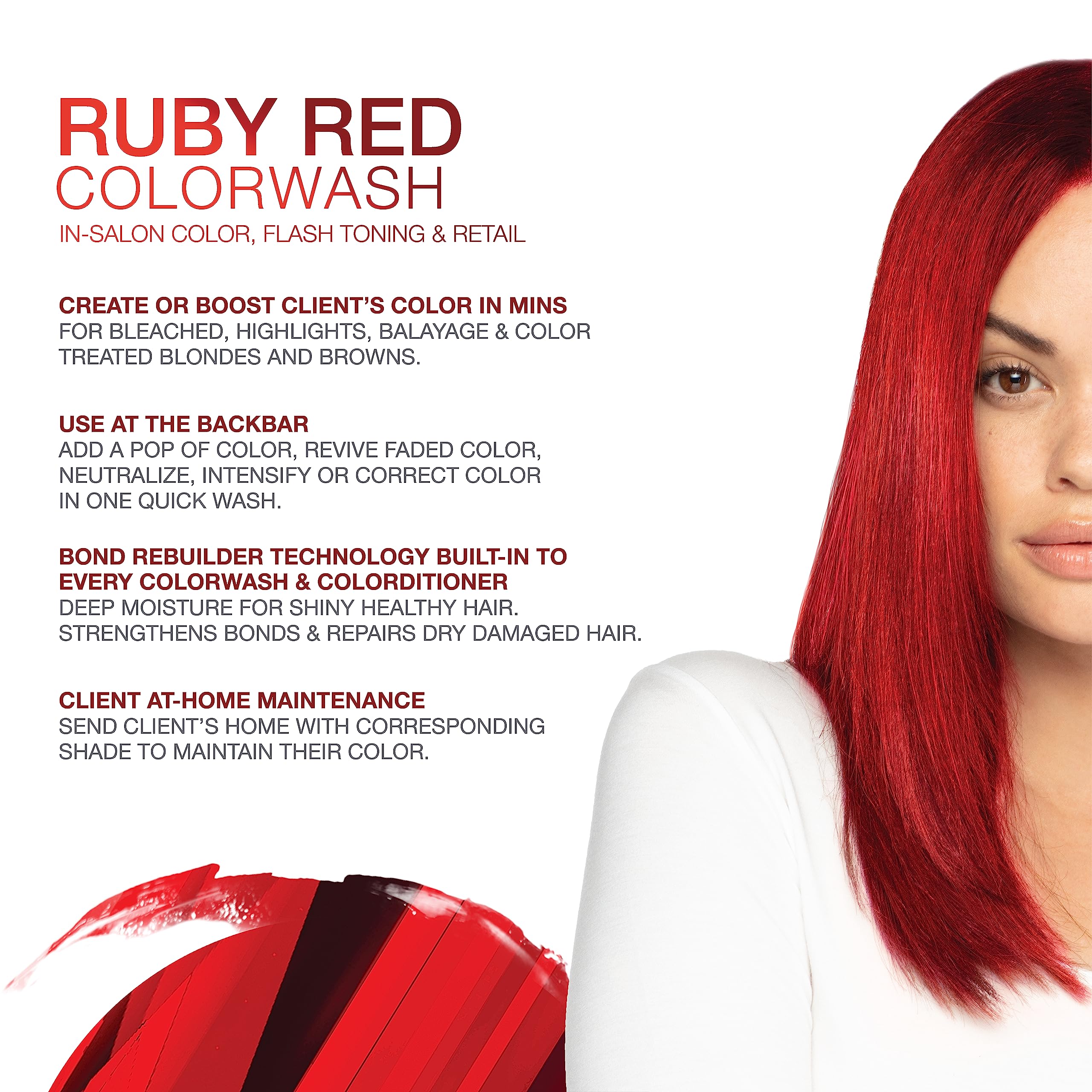 Celeb Luxury Gem Lites Ruby Colorwash Shampoo 8.25 oz bottle, vibrant red hair color wash for maintaining red hues.